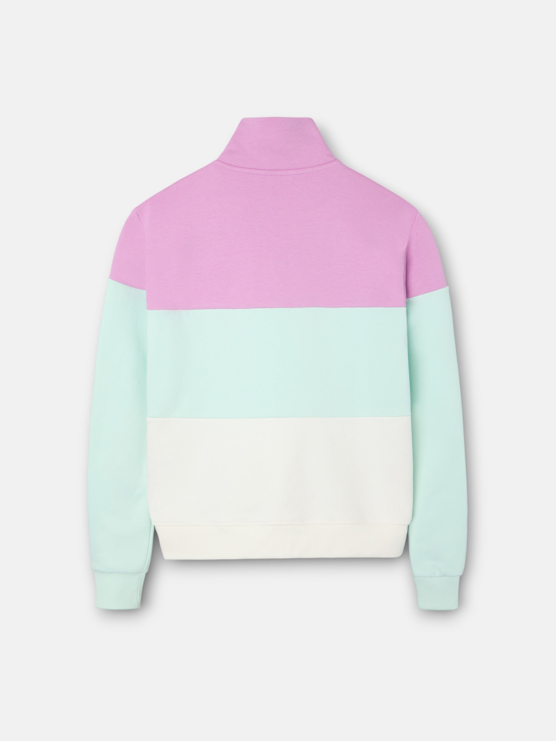 Sweat-shirt femme tricolore violet et vert