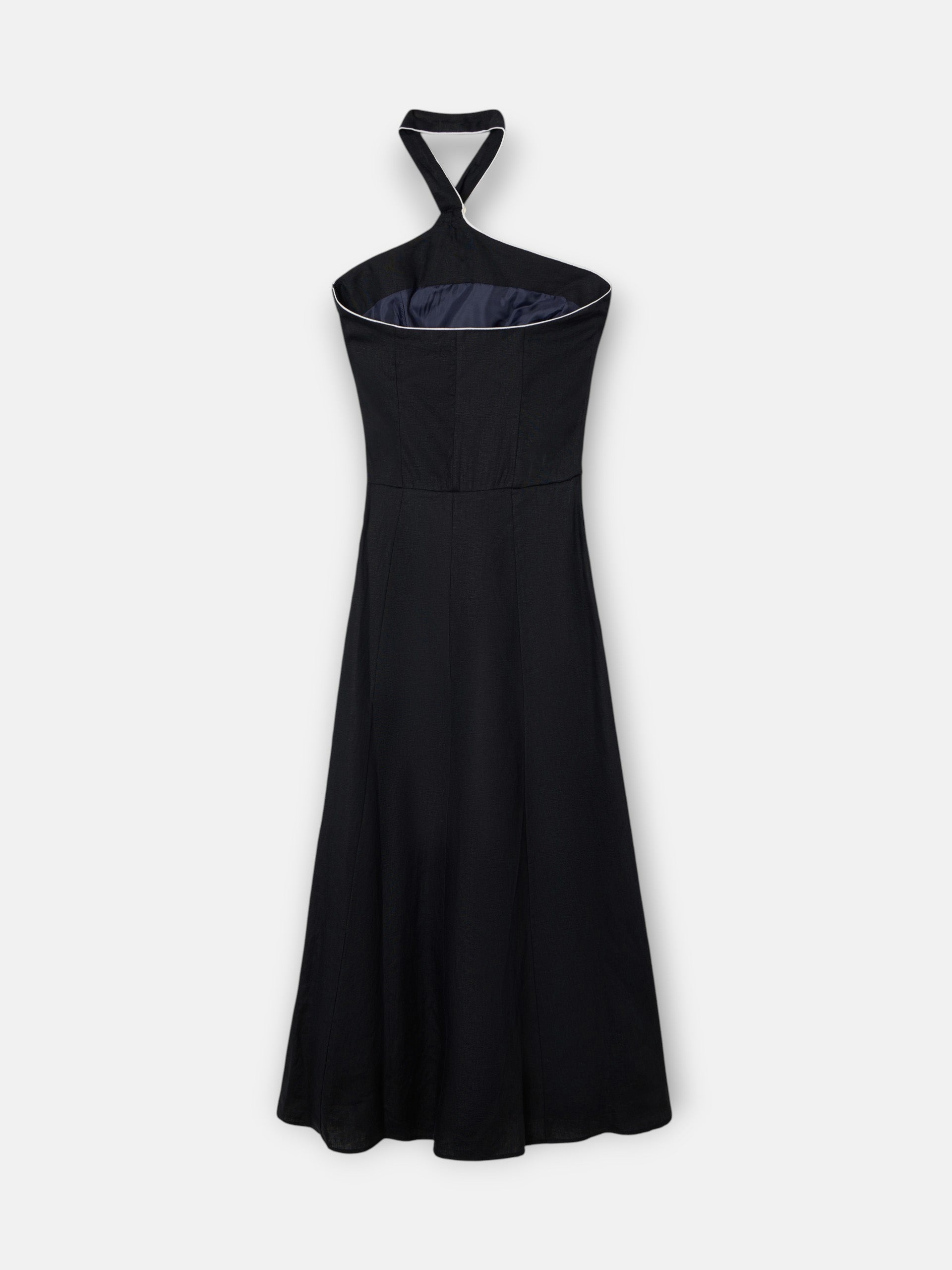 Vestido largo hebilla lino
