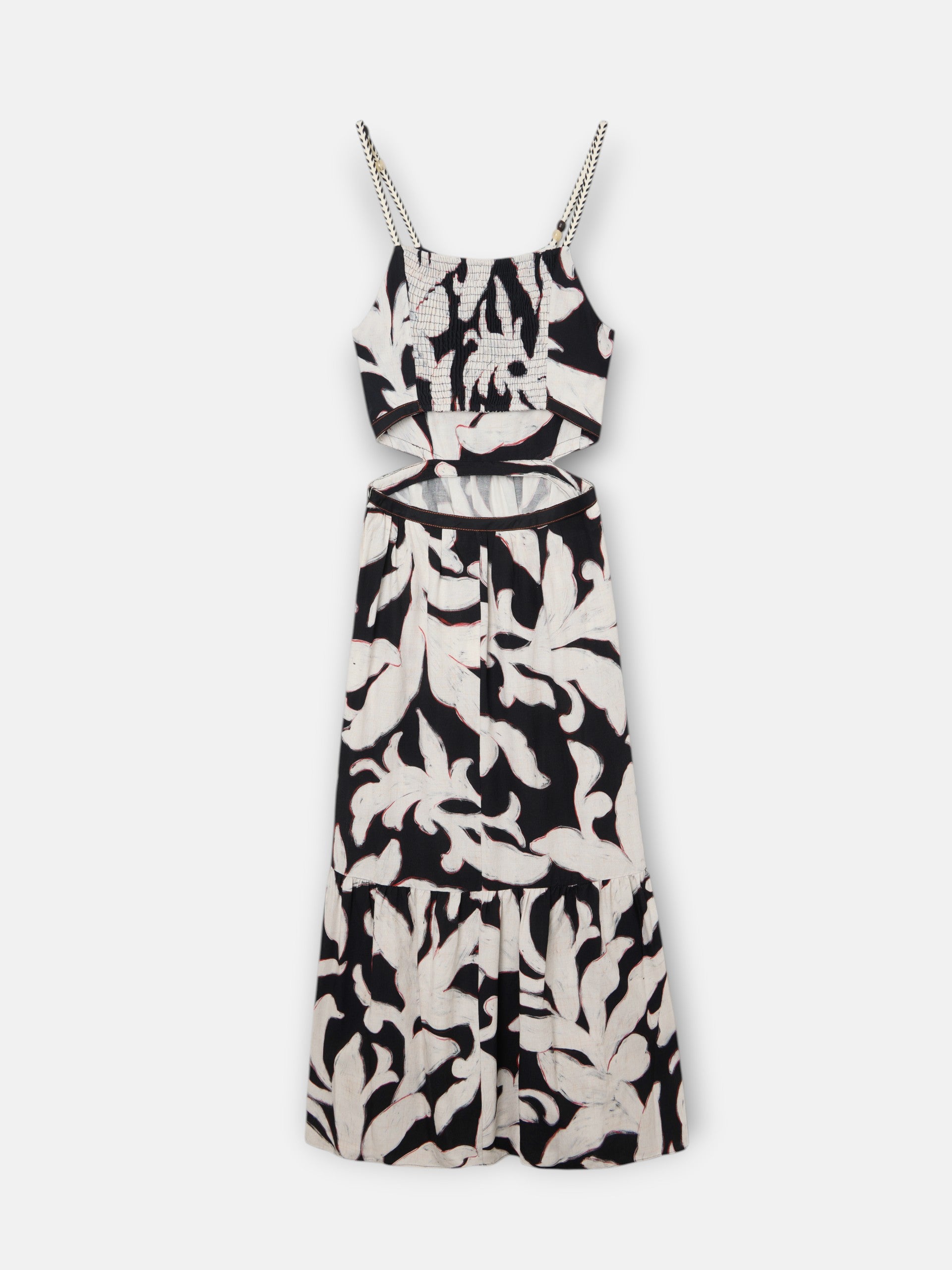 Robe découpée à imprimé floral noir