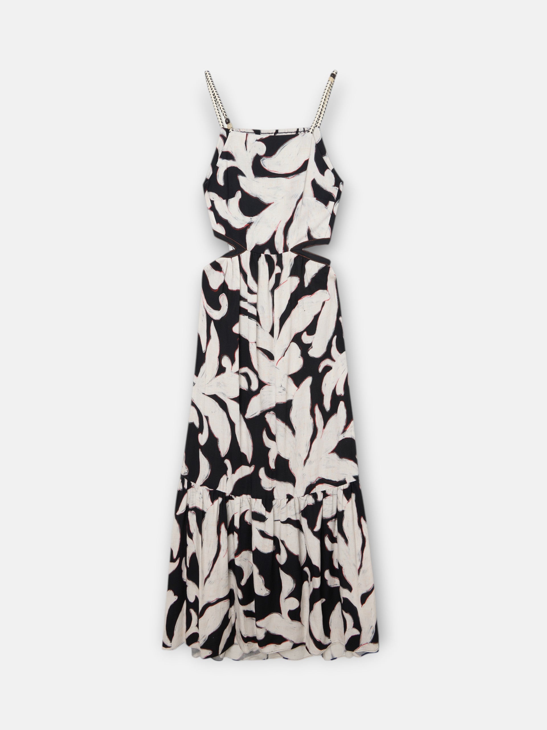 Robe découpée à imprimé floral noir