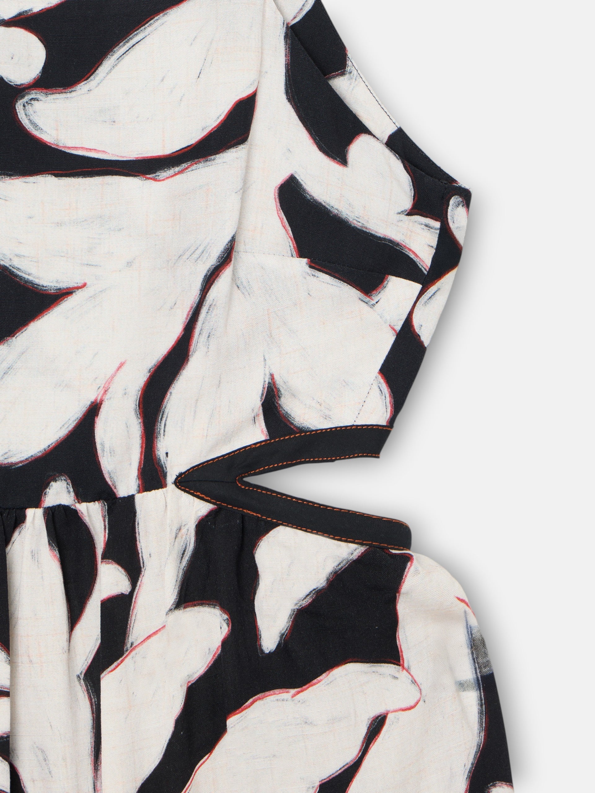 Robe découpée à imprimé floral noir