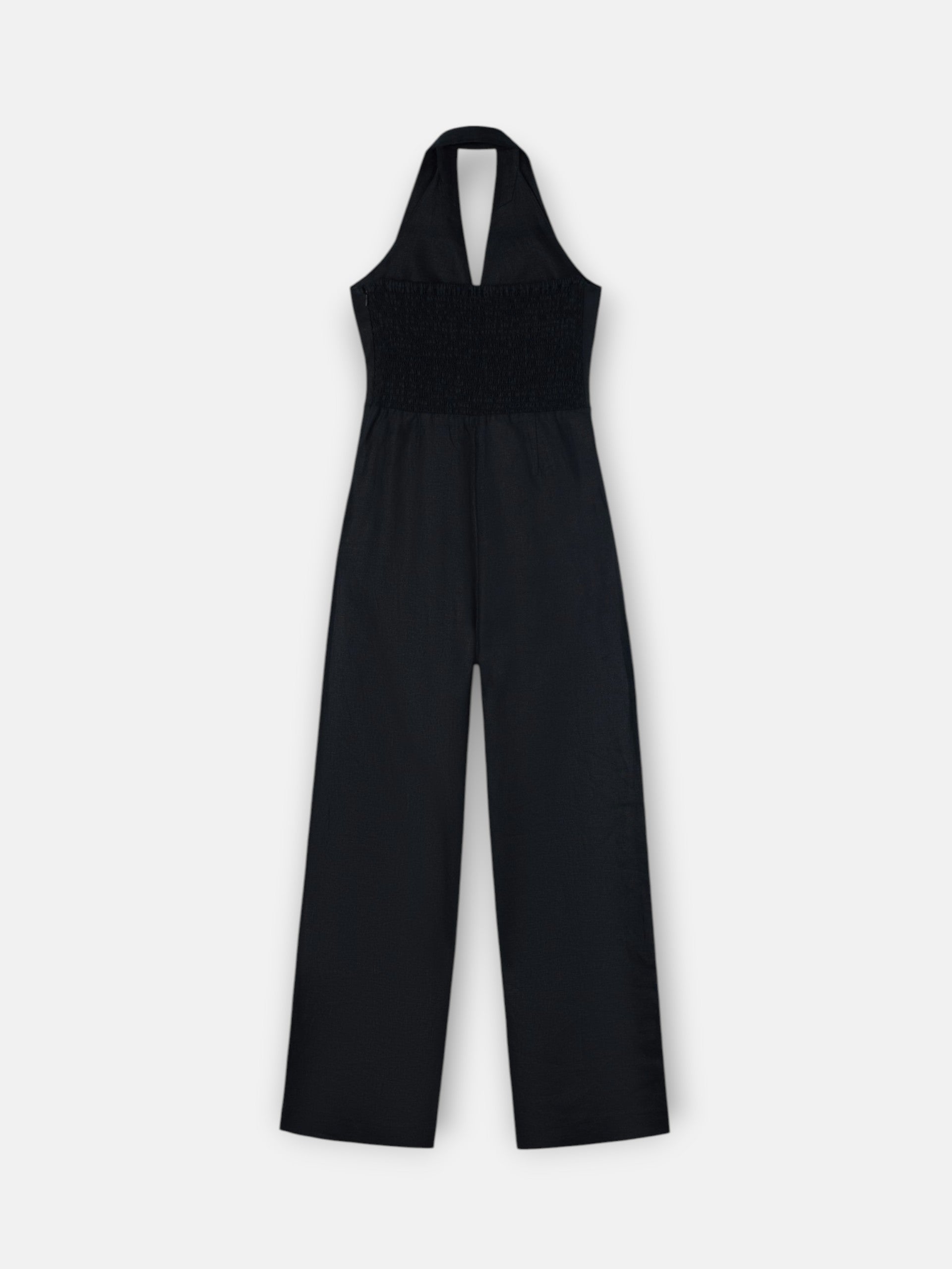 Macacão halter de linho preto
