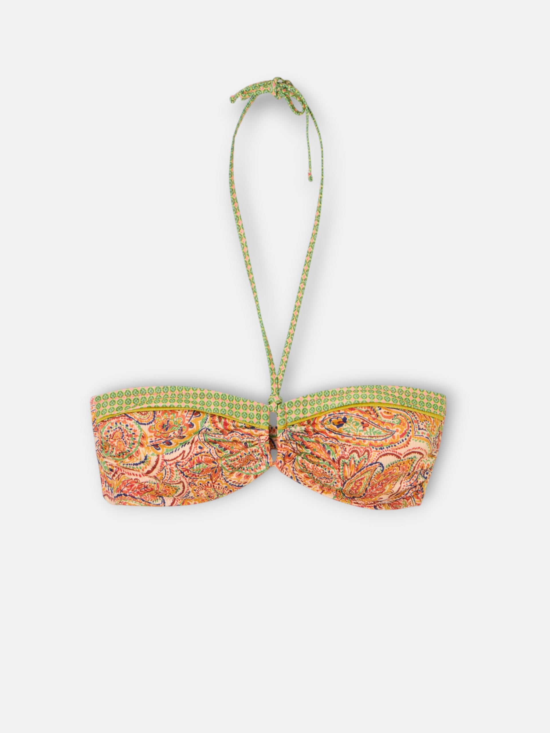 Top bikini estampado cachemir naranjas