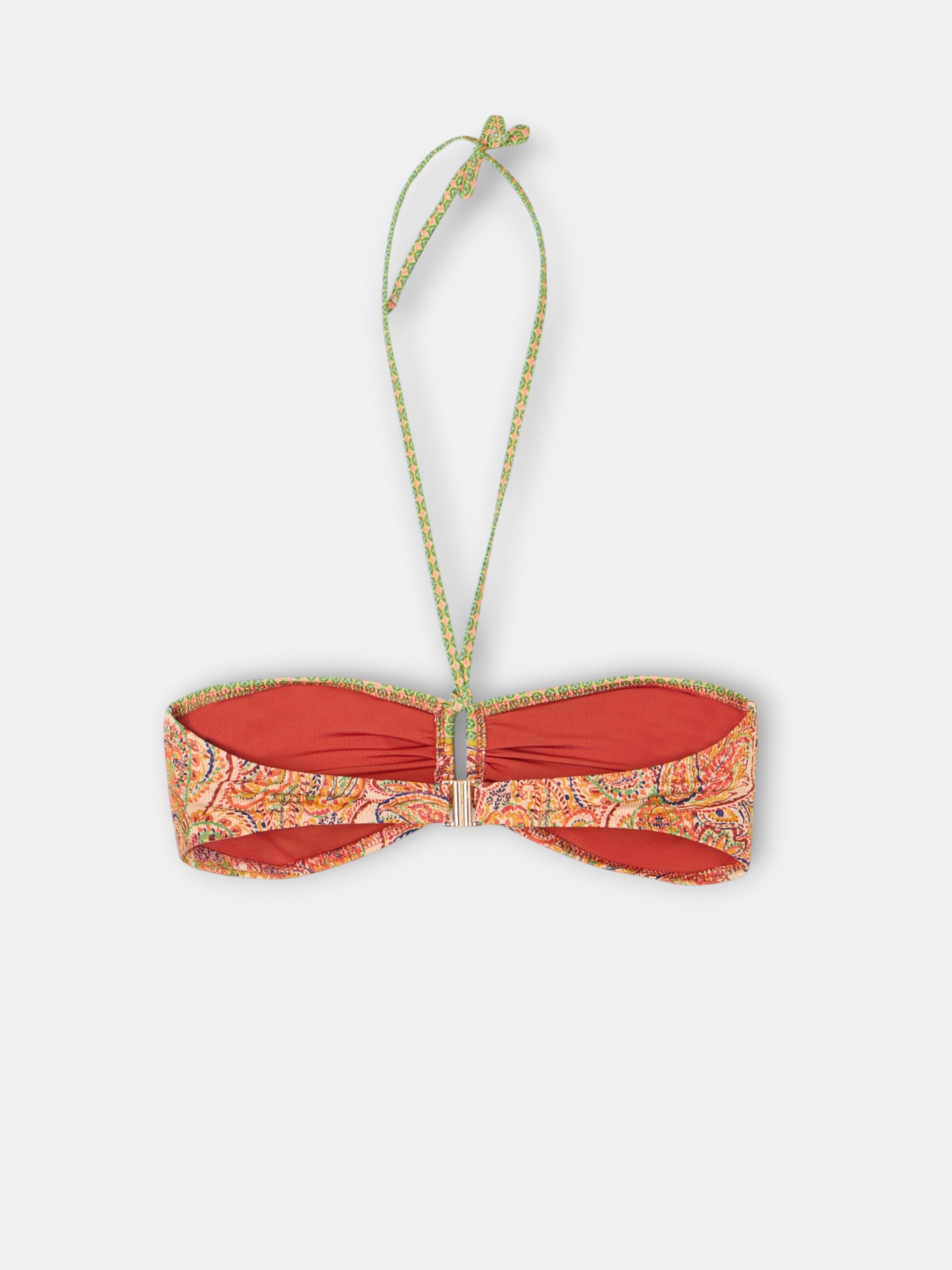 Top bikini estampado cachemir naranjas