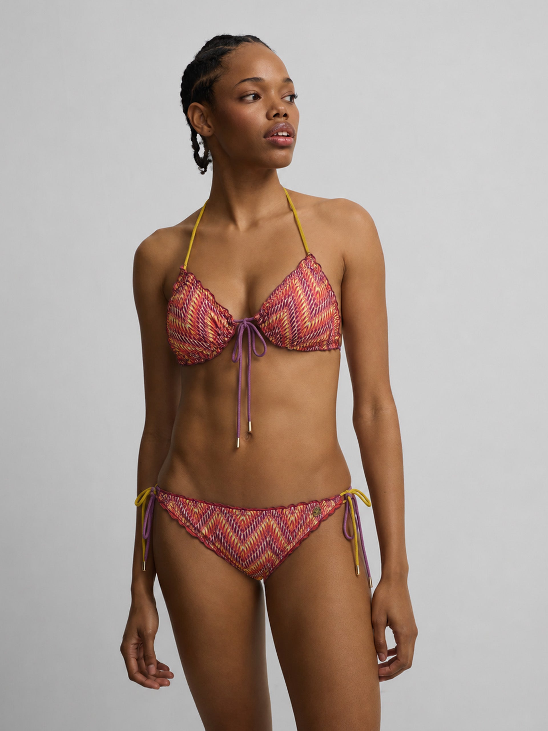 Top bikini espiga rosas