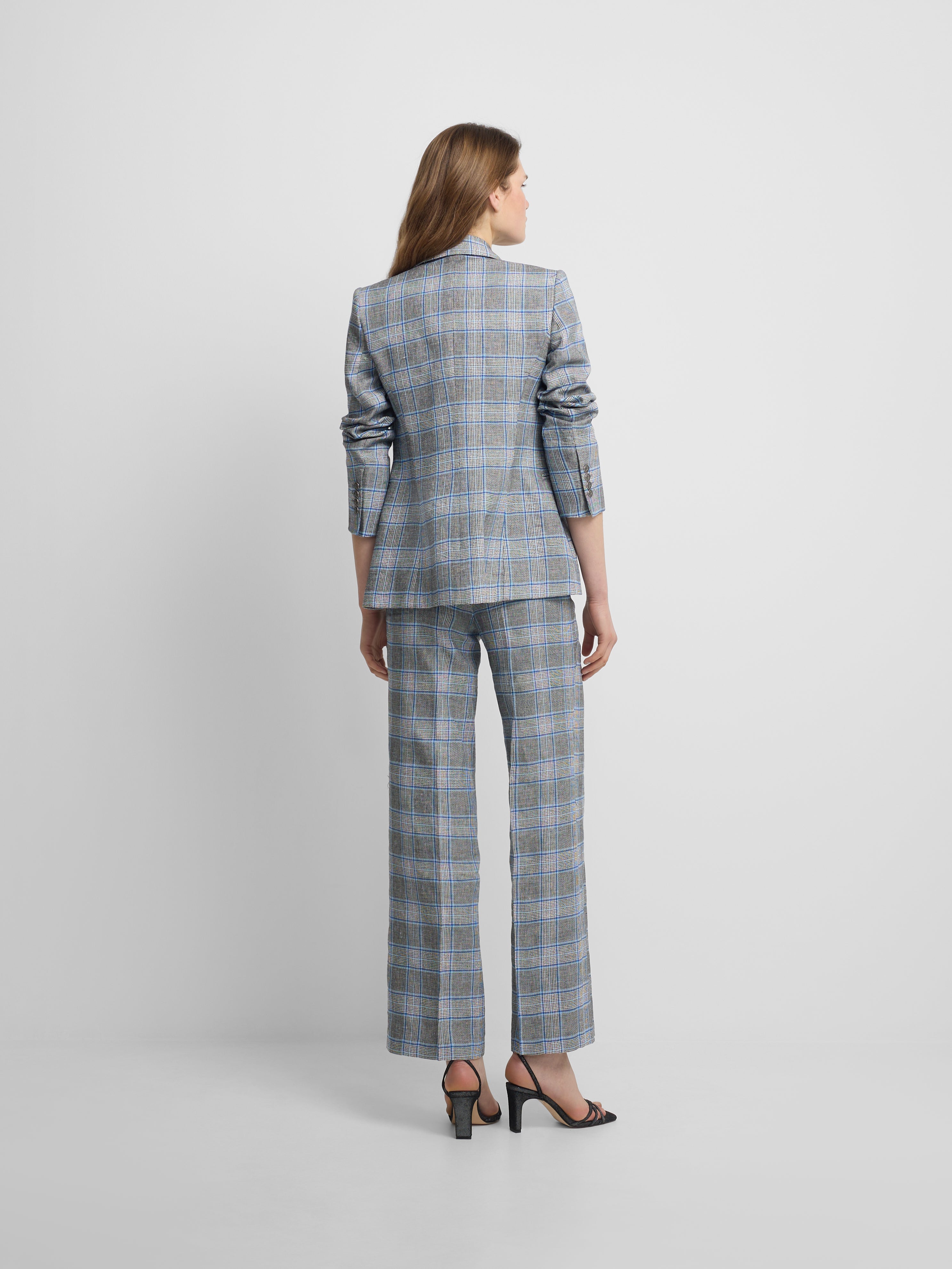 Veste classique à carreaux marine