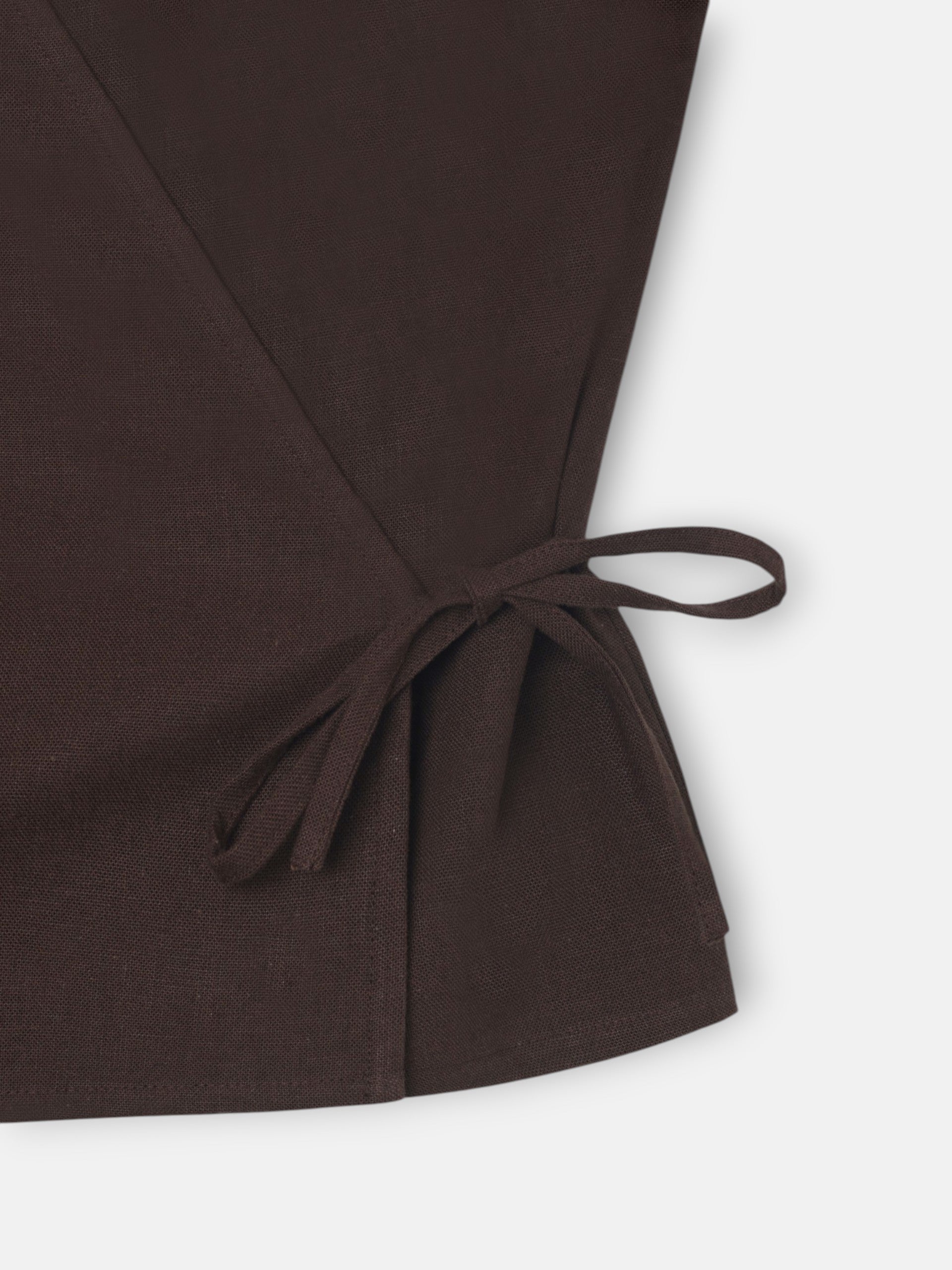 Chaleco cruzado lino marron