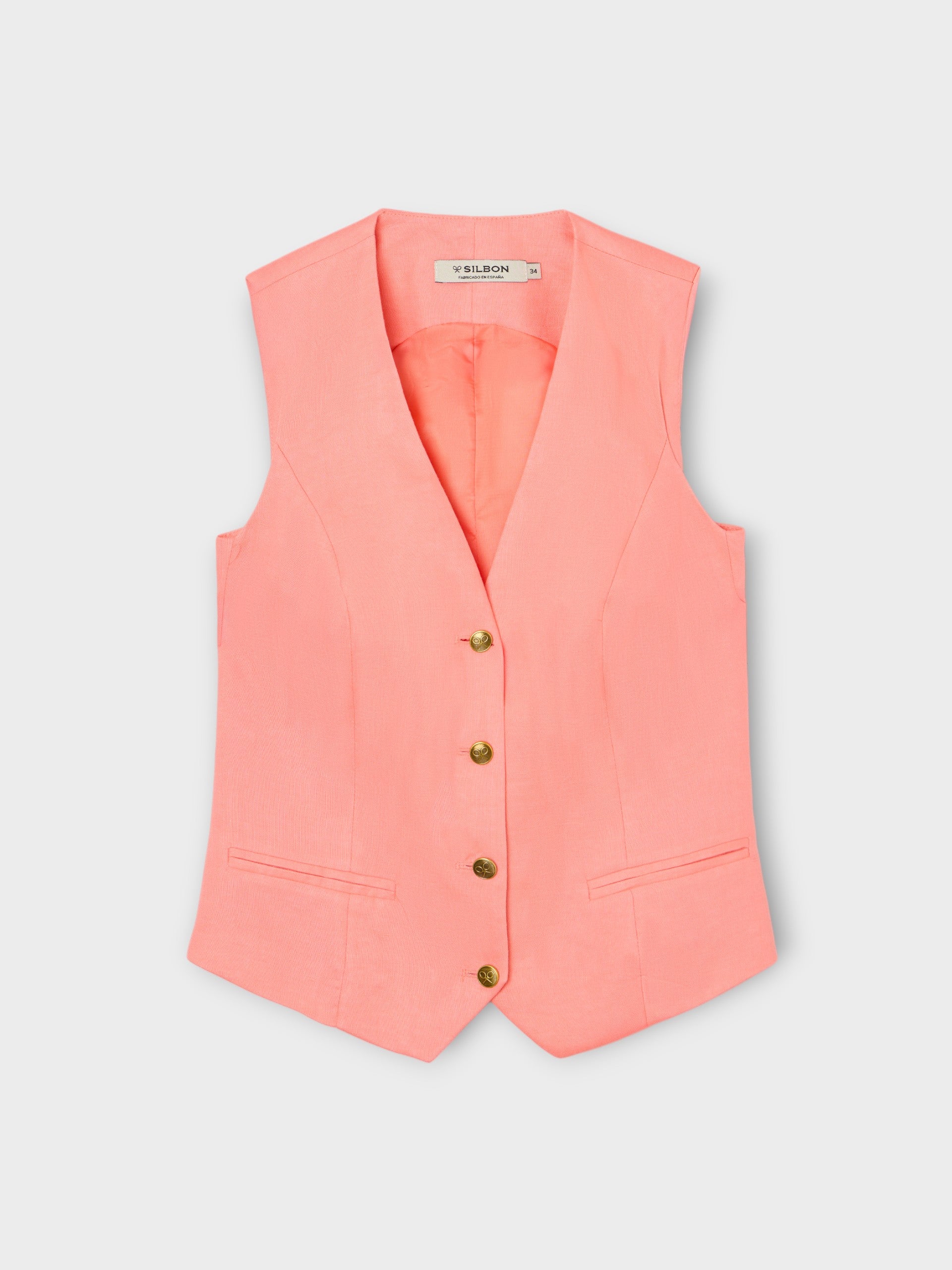 Chaleco clasico coral