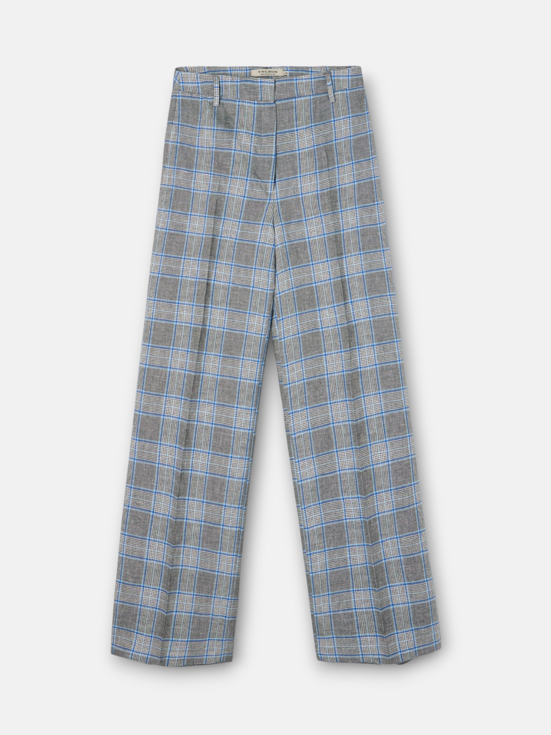 Pantalon recto cuadros marino