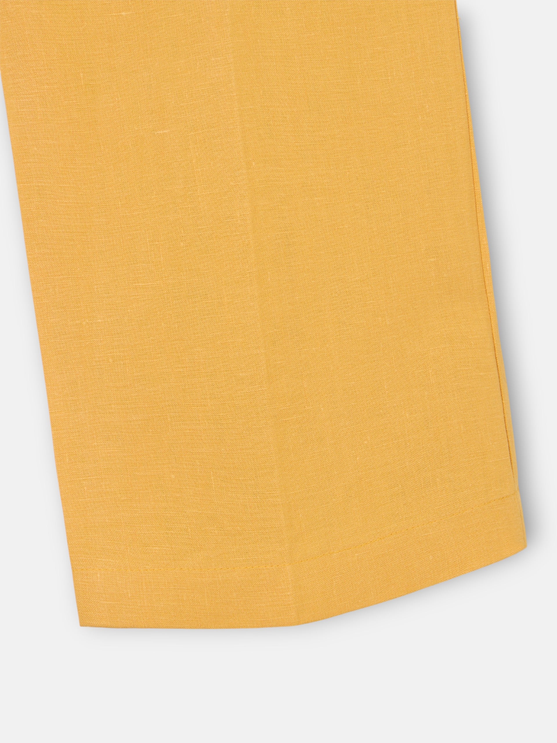 Pantalon recto lino amarillo