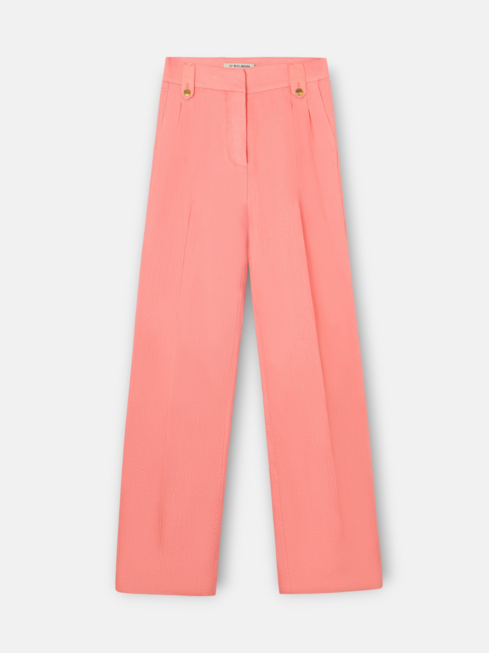 Straight coral trousers