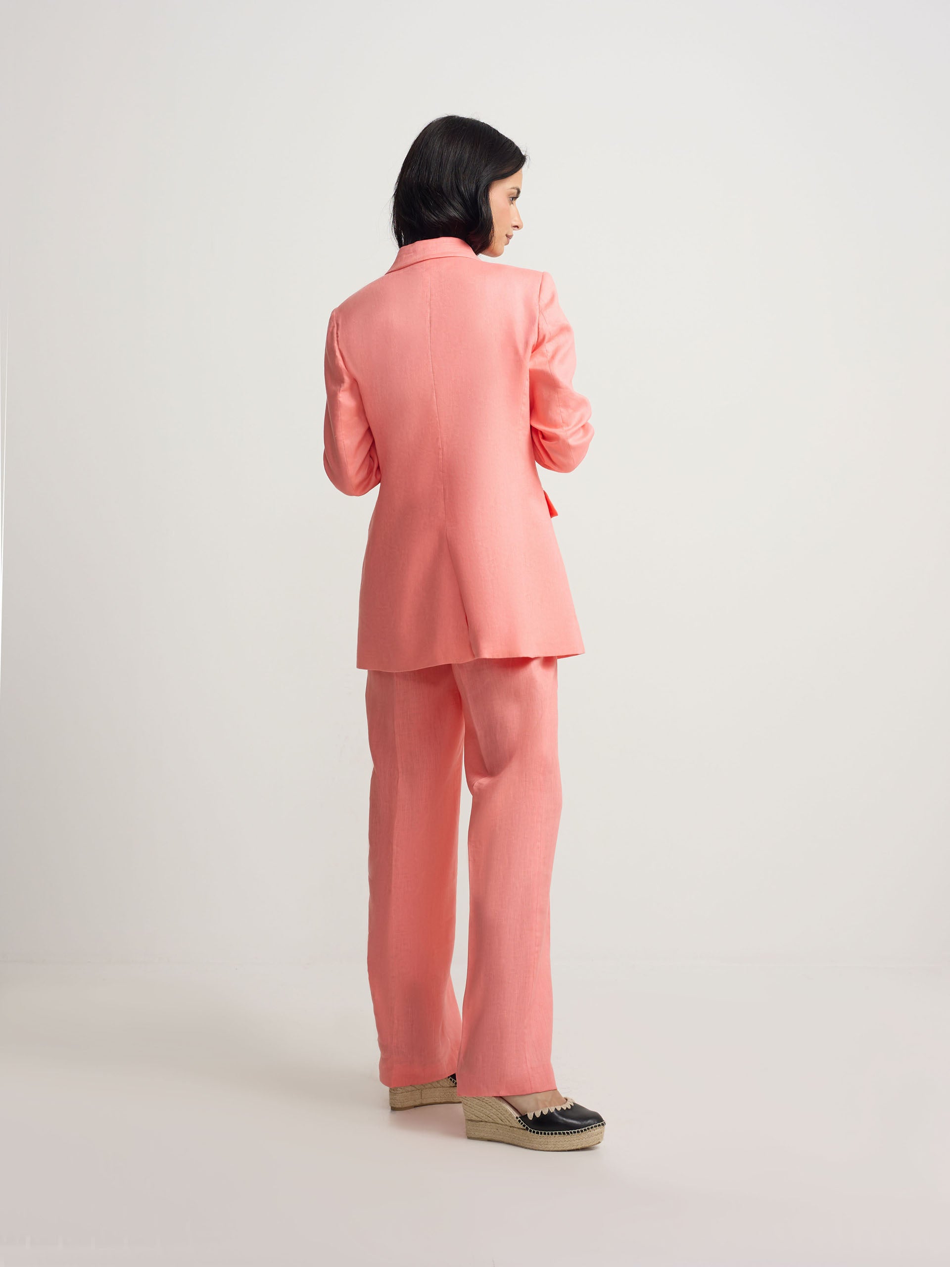 Straight coral trousers