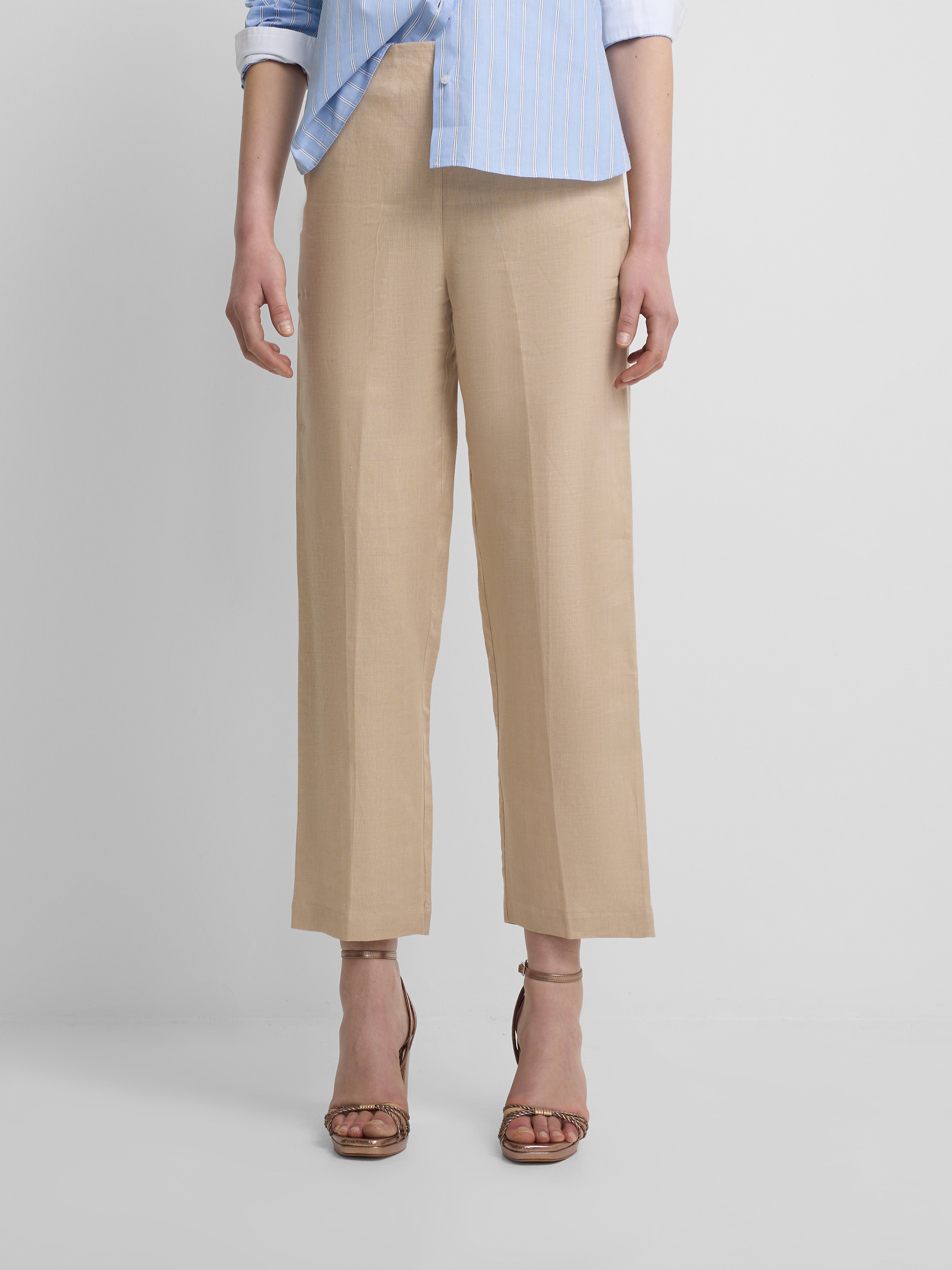 Pantalon lino beige