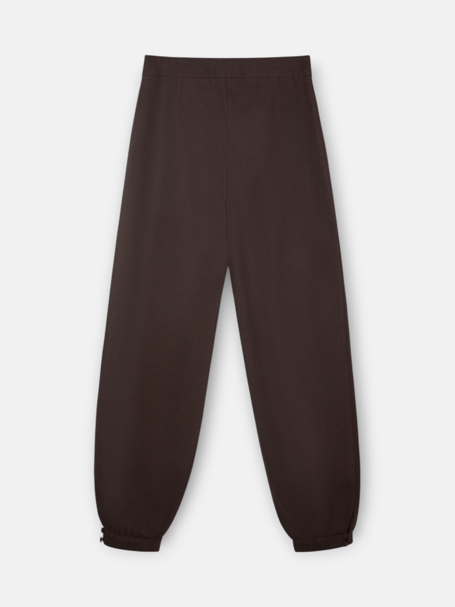 Pantalon bouffant en lin marron