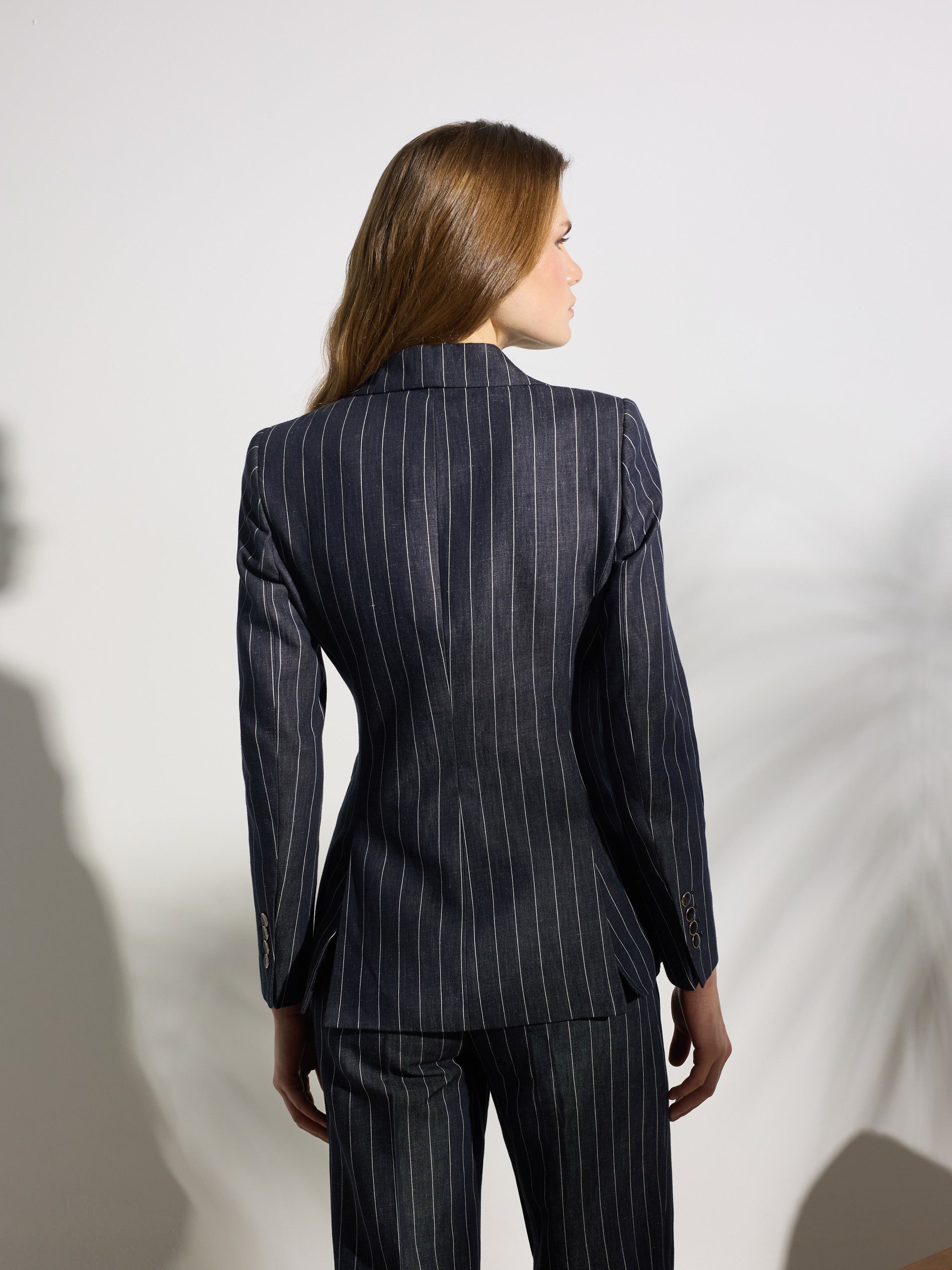 Unique grey pinstripe blazer