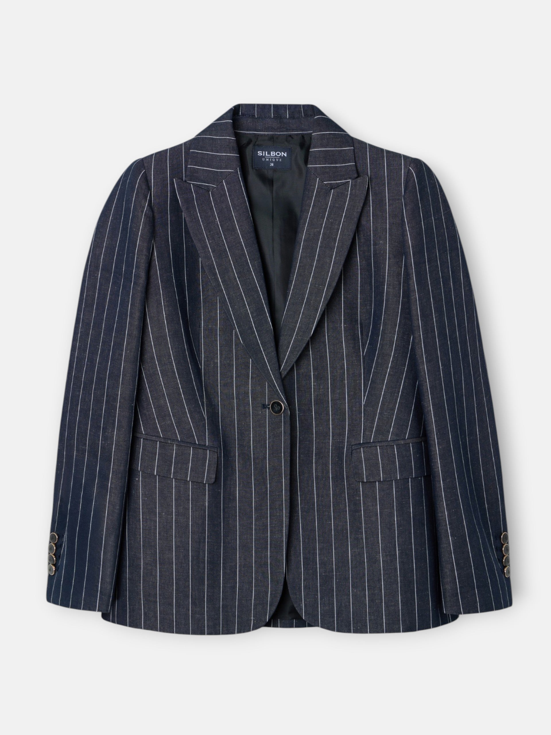 Unique grey pinstripe blazer