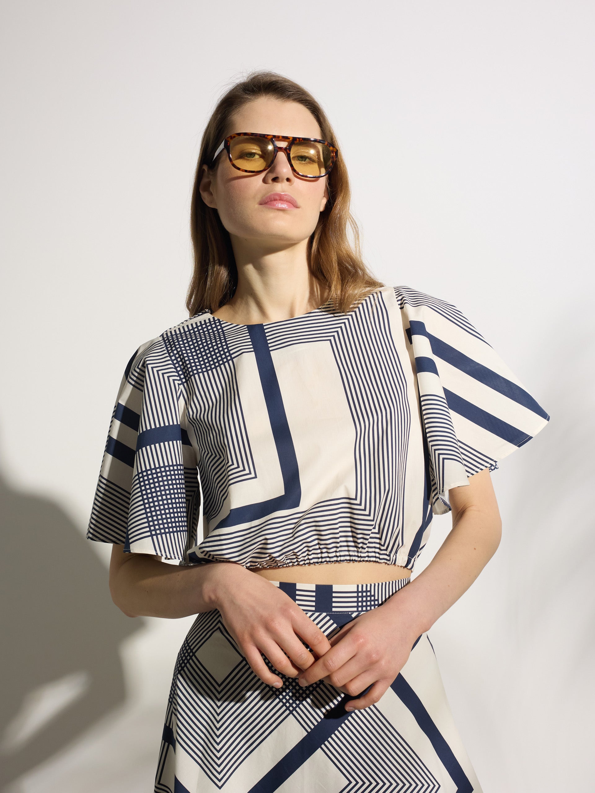 Unique blue print blouse