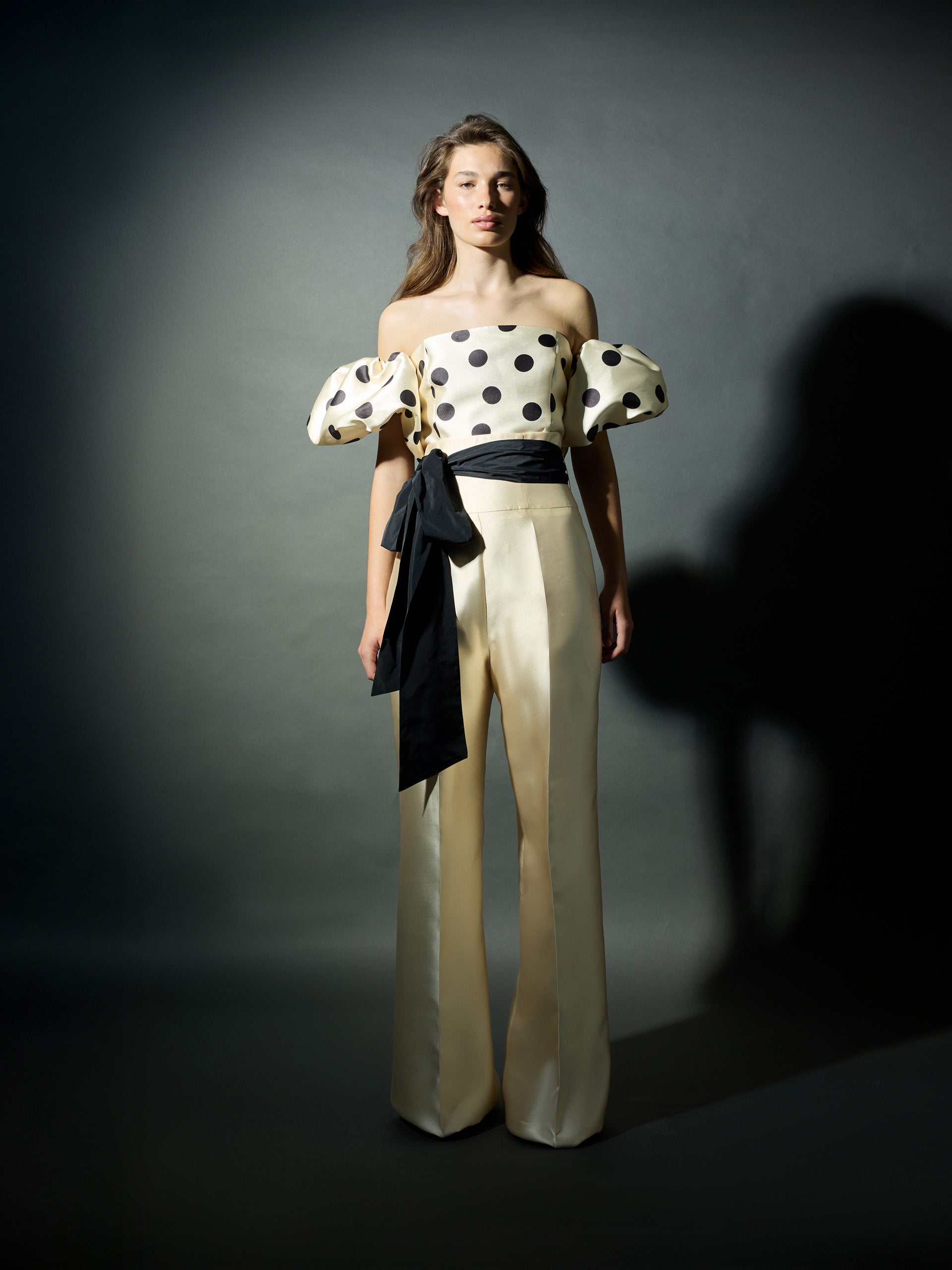 Top CaprilexSilbon mikado vanilla and black