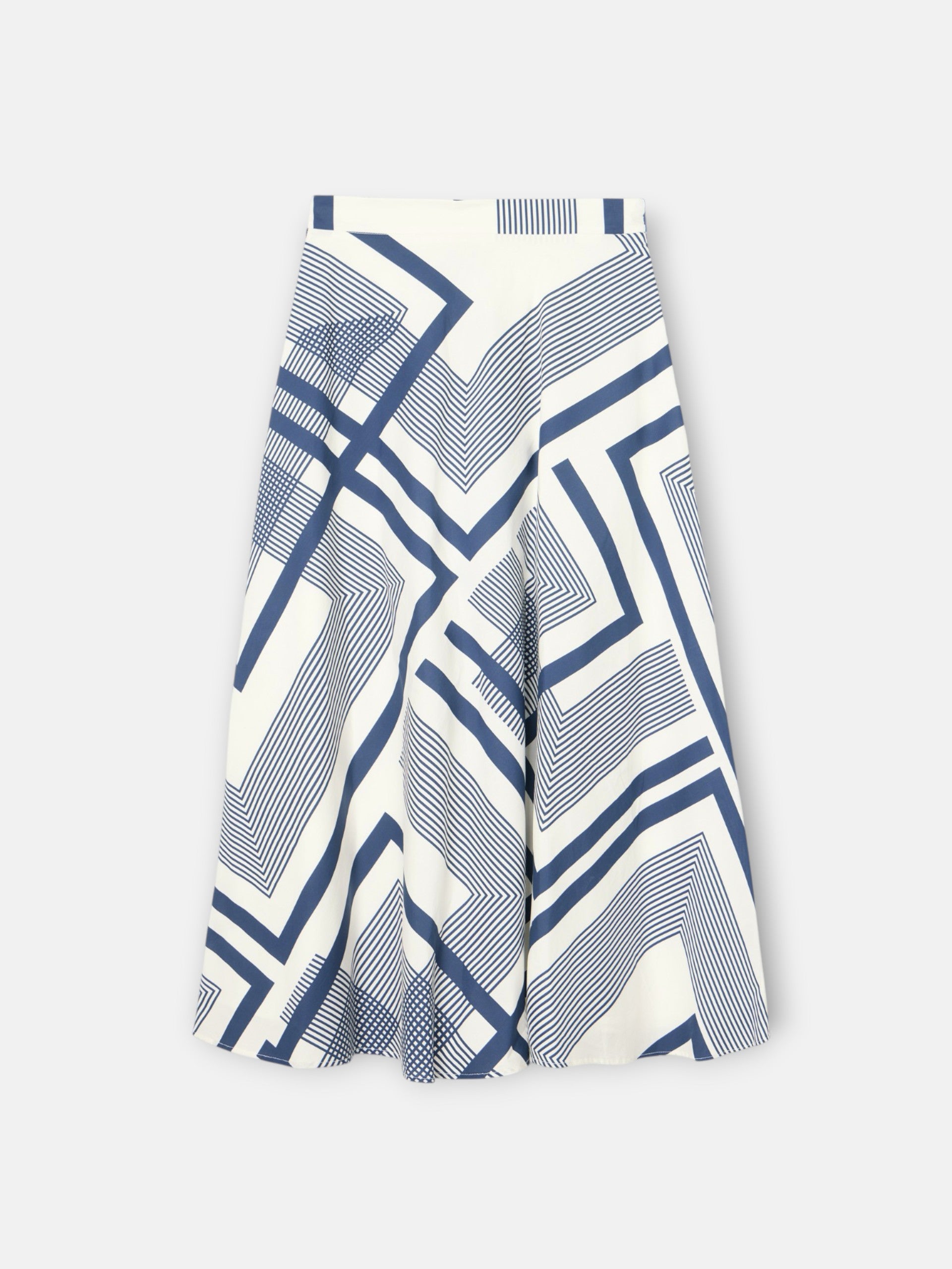 Jupe midi unique imprimé bleu