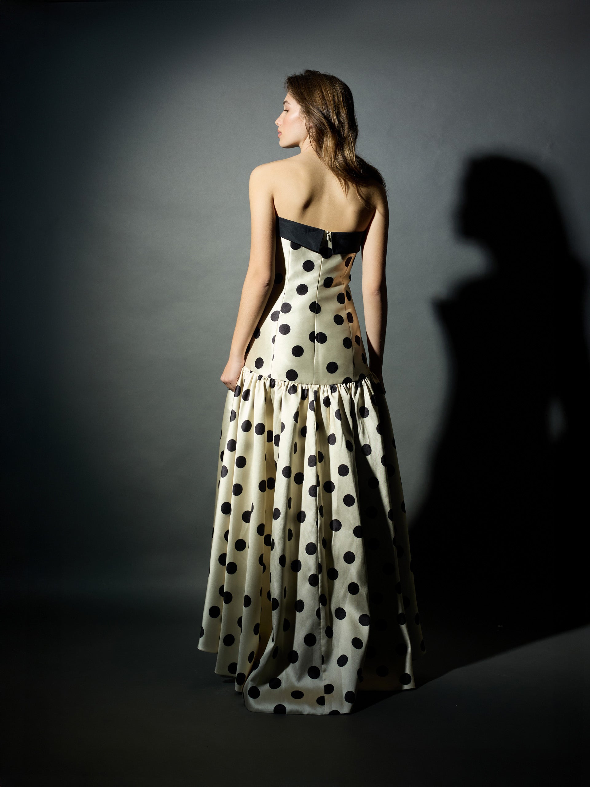 Robe CaprilexSilbon à pois vanille et noir
