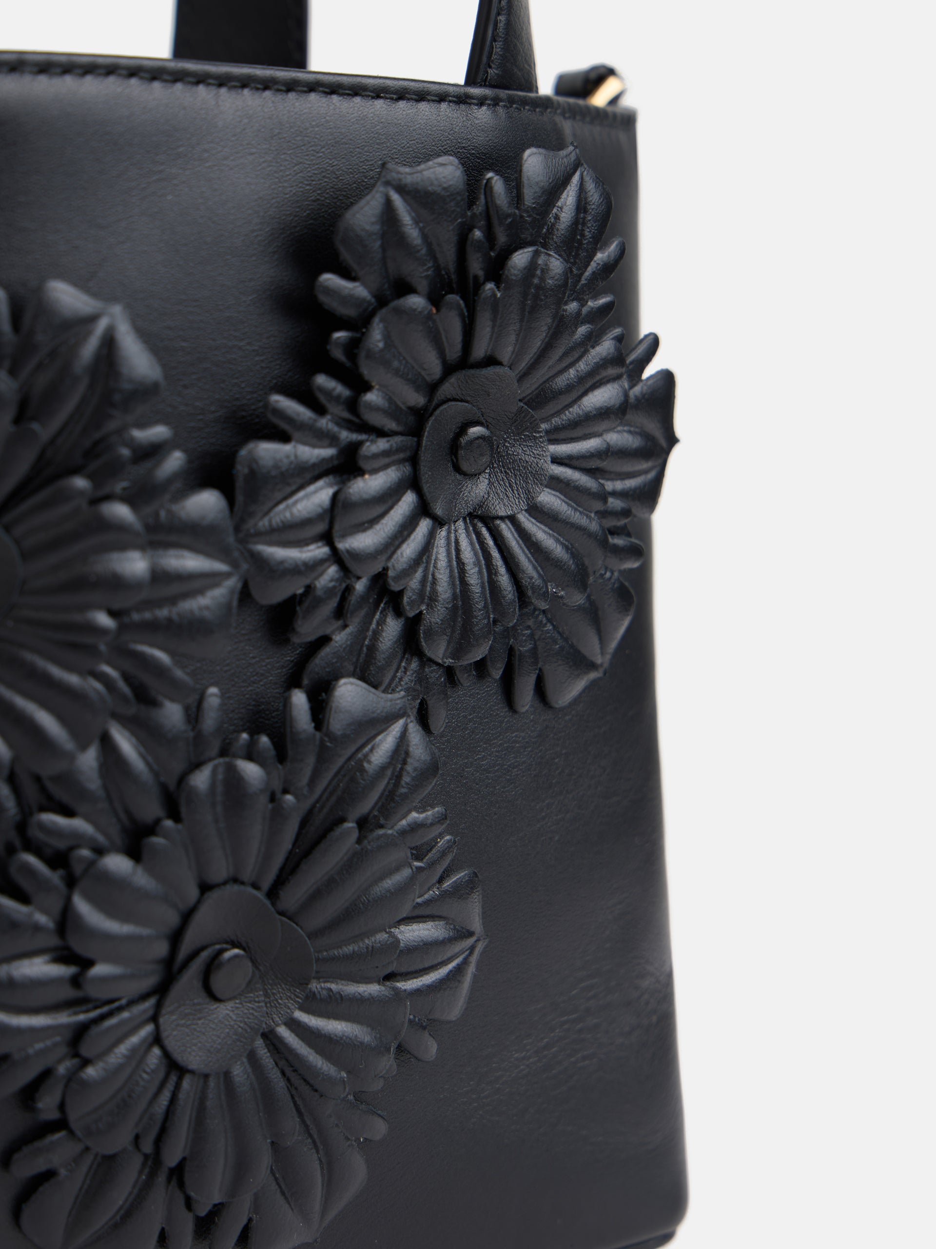 Sac de soirée en cuir nappa poignées noir