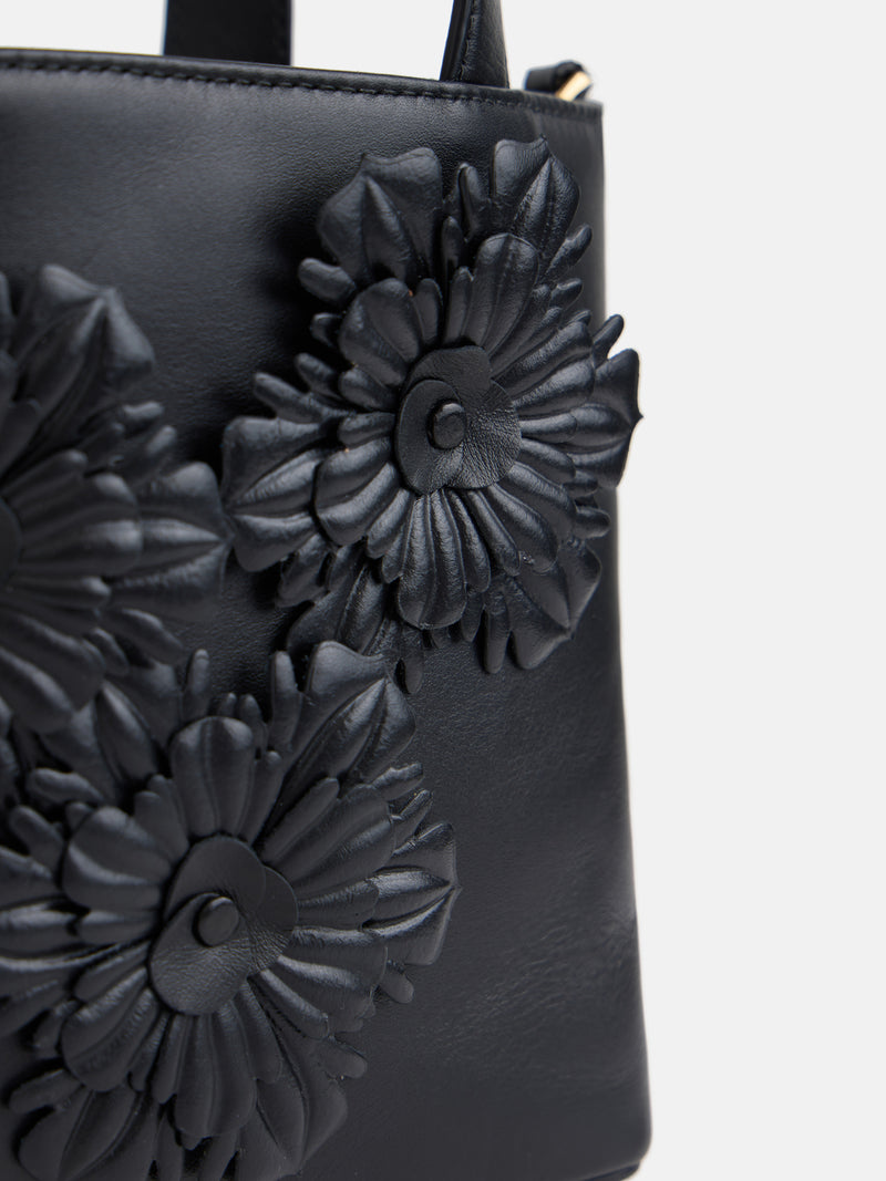 Sac de soirée en cuir nappa poignées noir