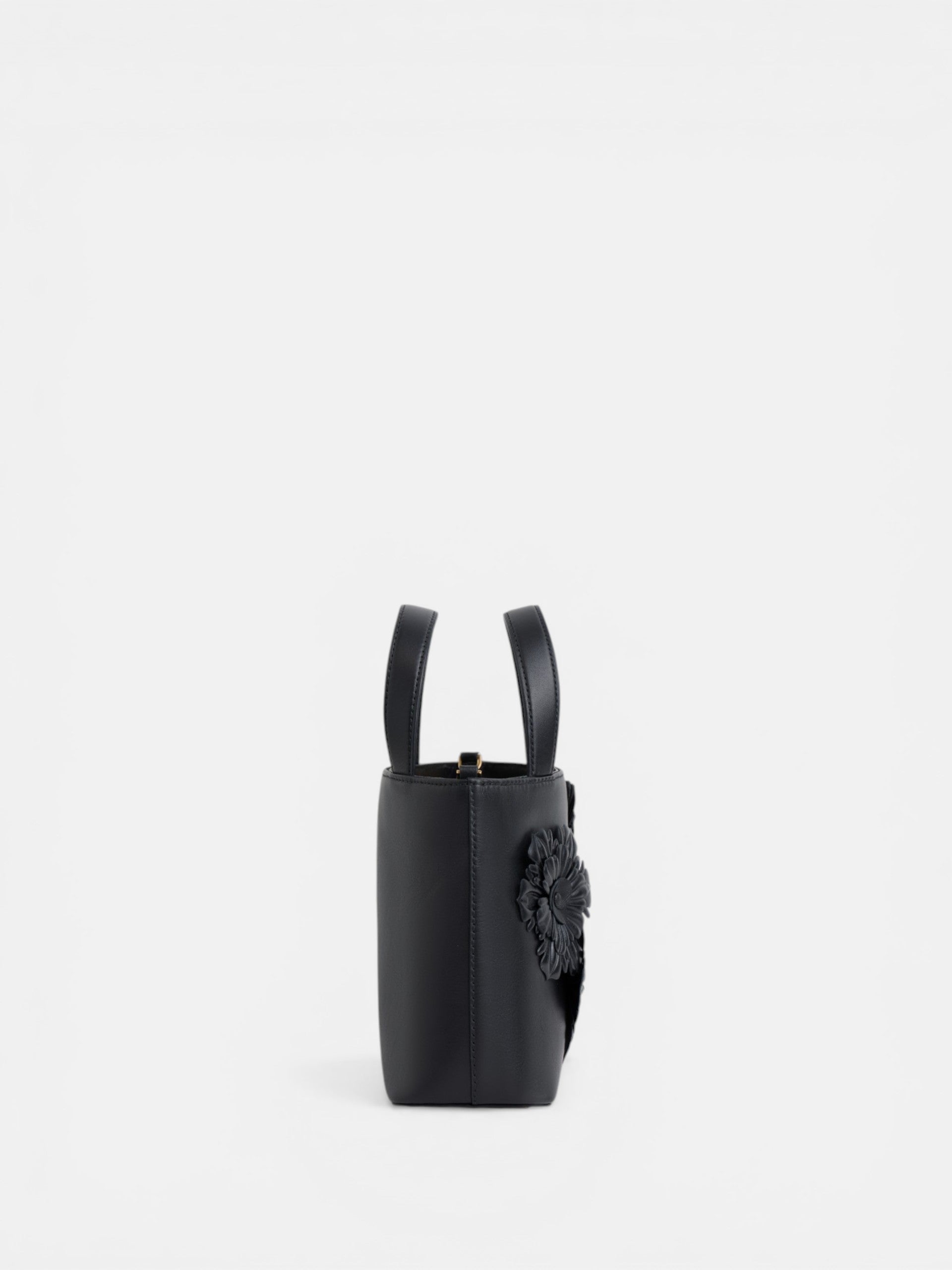 Sac de soirée en cuir nappa poignées noir