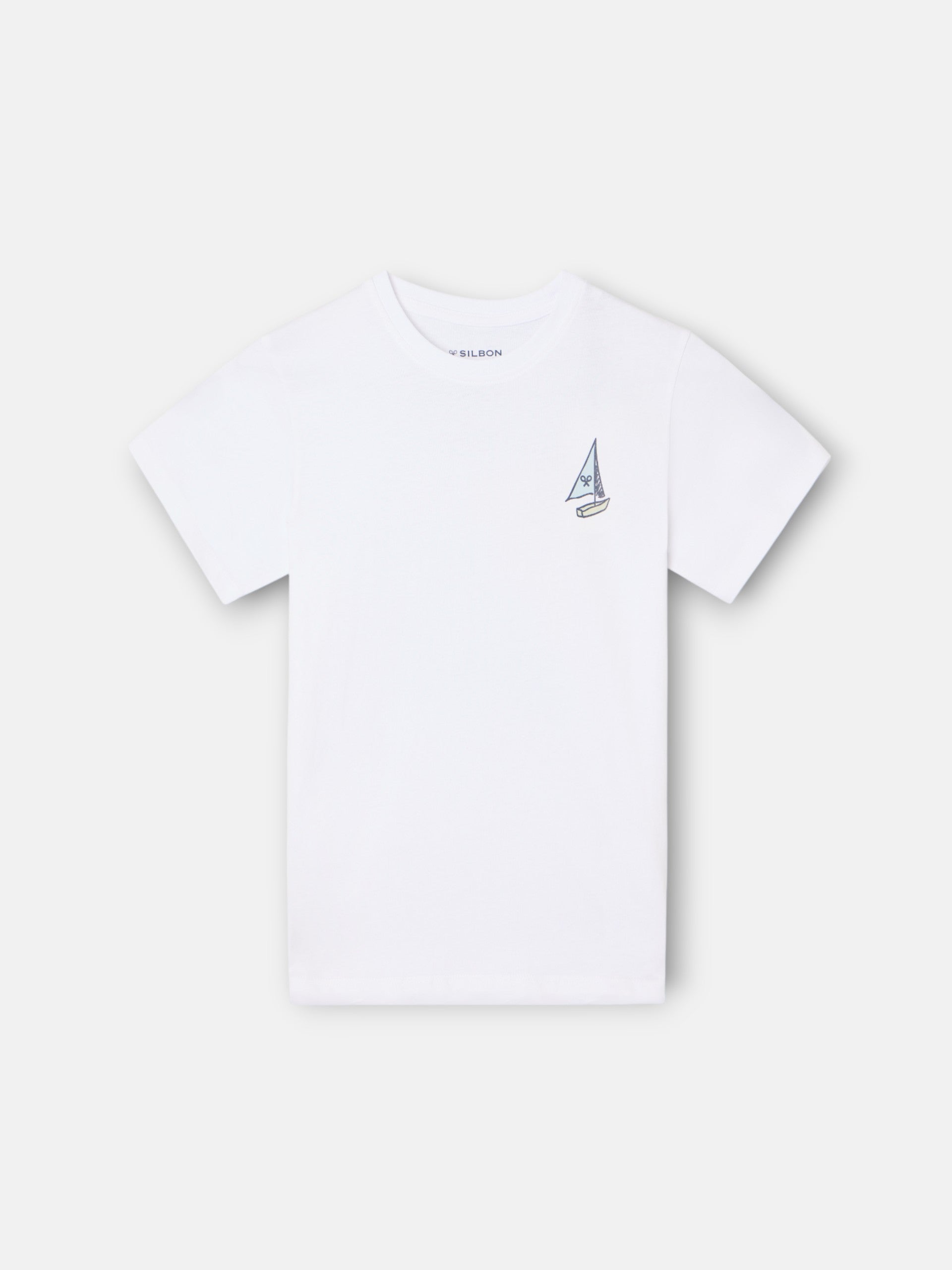 T-shirt enfant col blanc