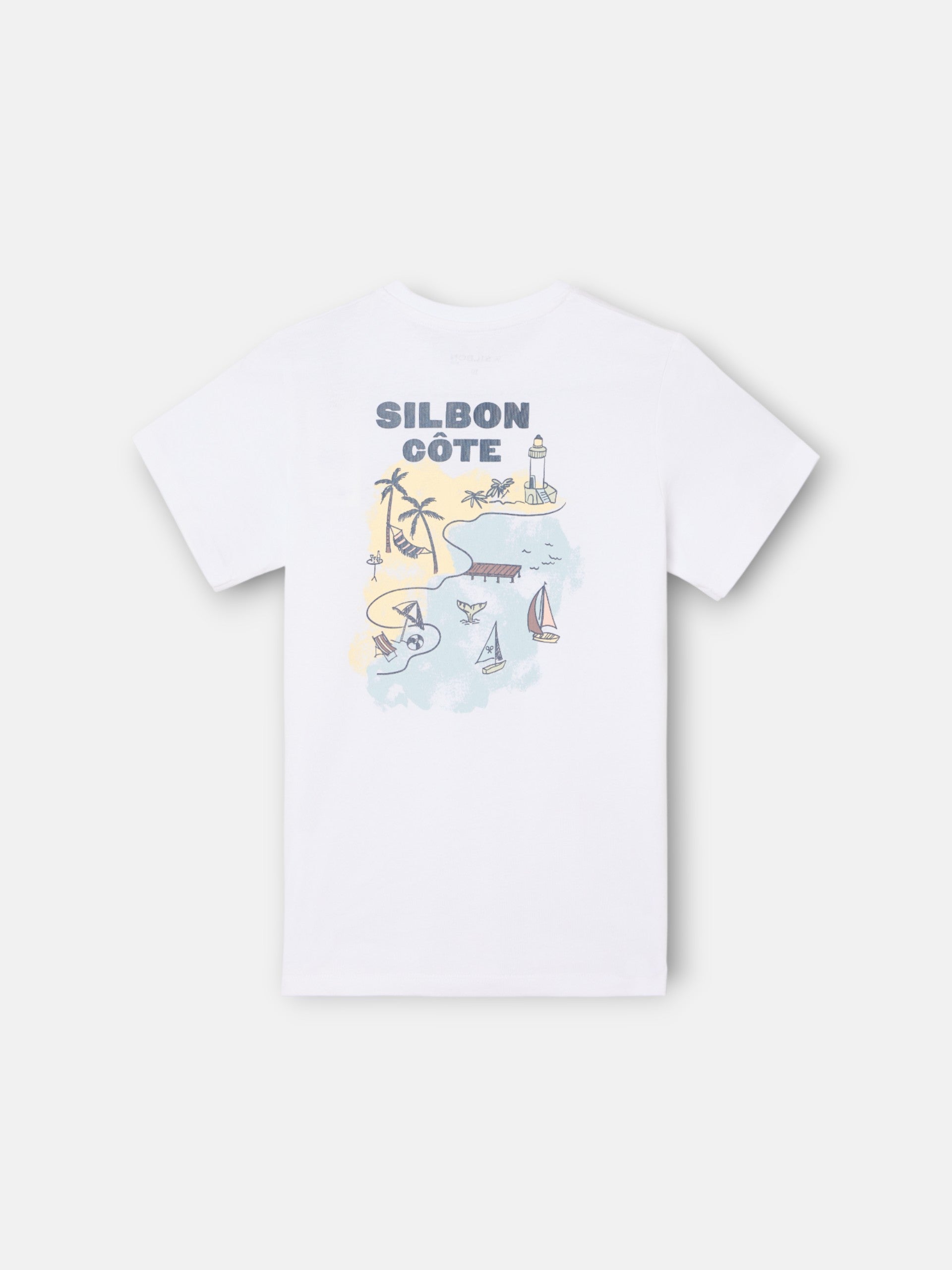 T-shirt enfant col blanc