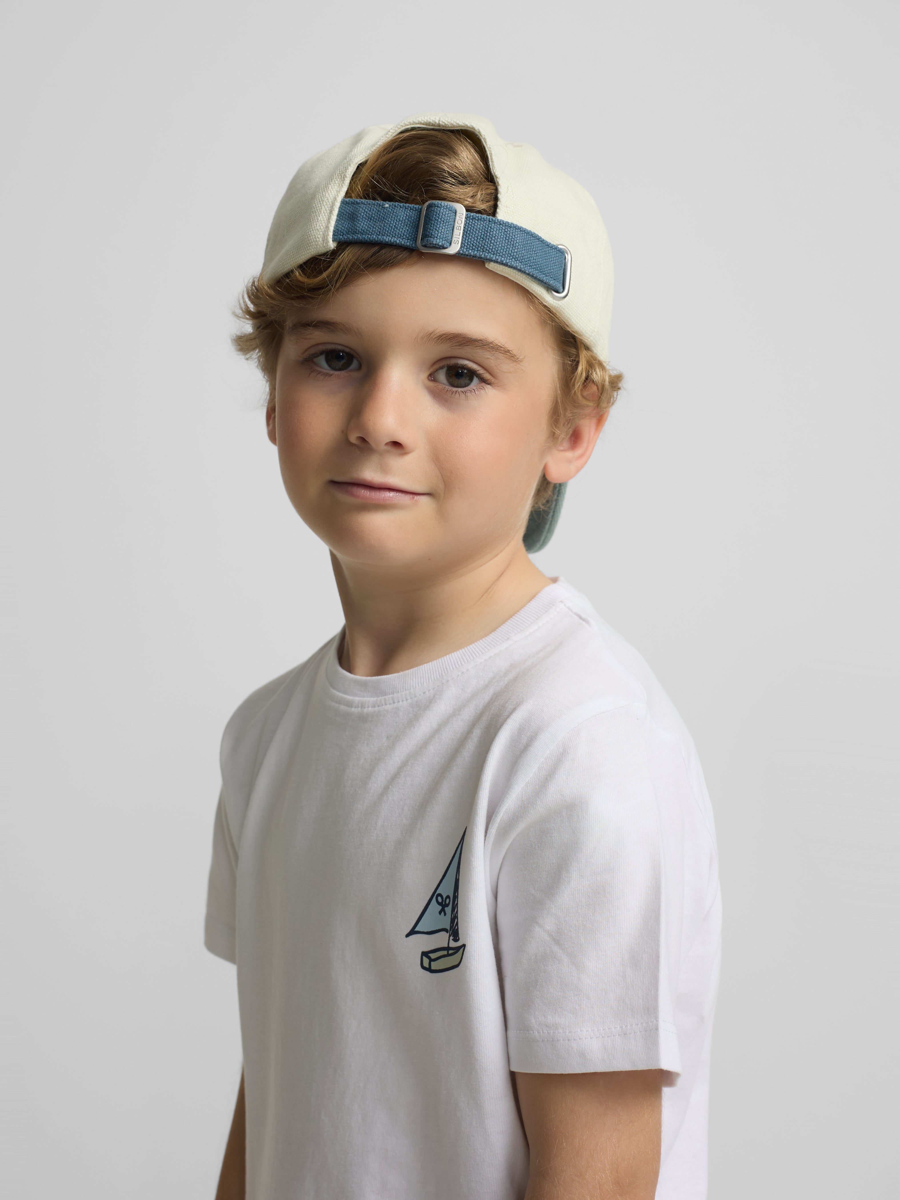 T-shirt enfant col blanc