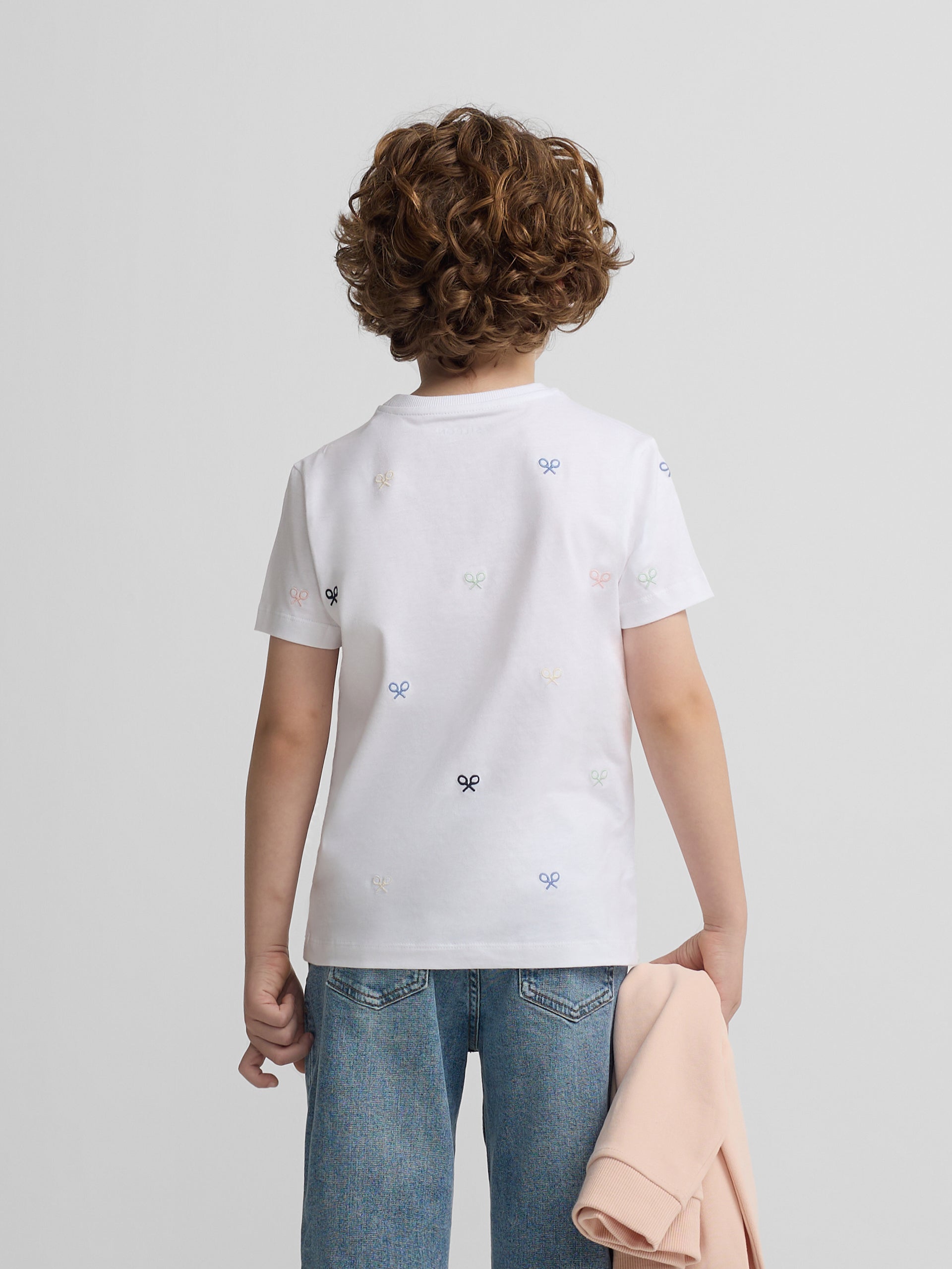 Camiseta kids multiraqueta colores blanco