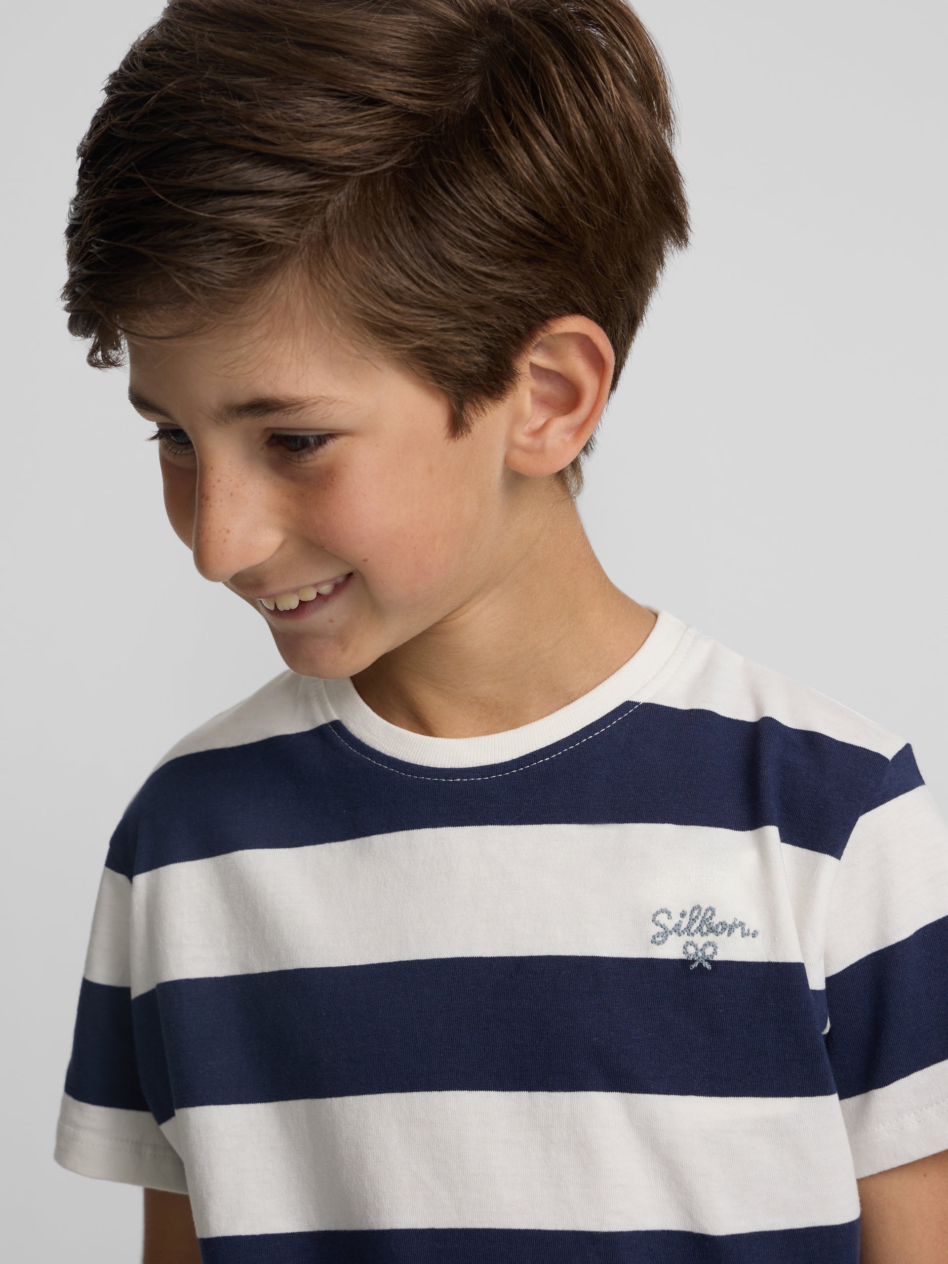 Camiseta kids raya vintage azul