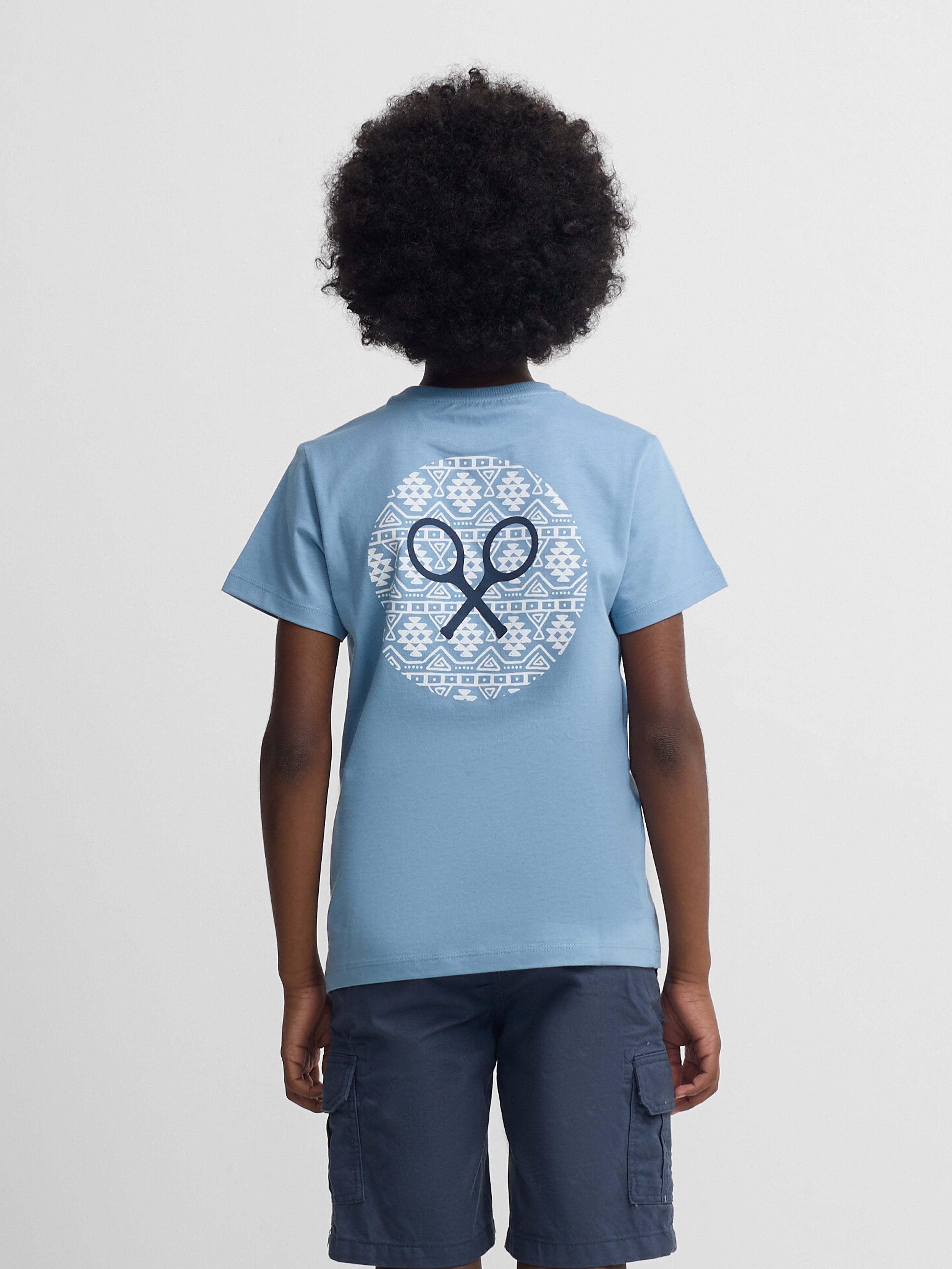 Camisola kids raquete étnica azul-marinho