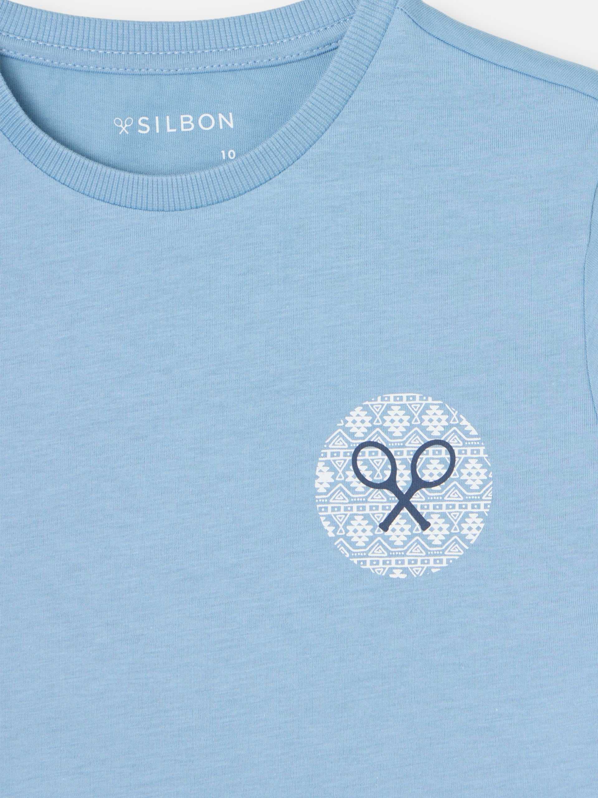 Camisola kids raquete étnica azul-marinho