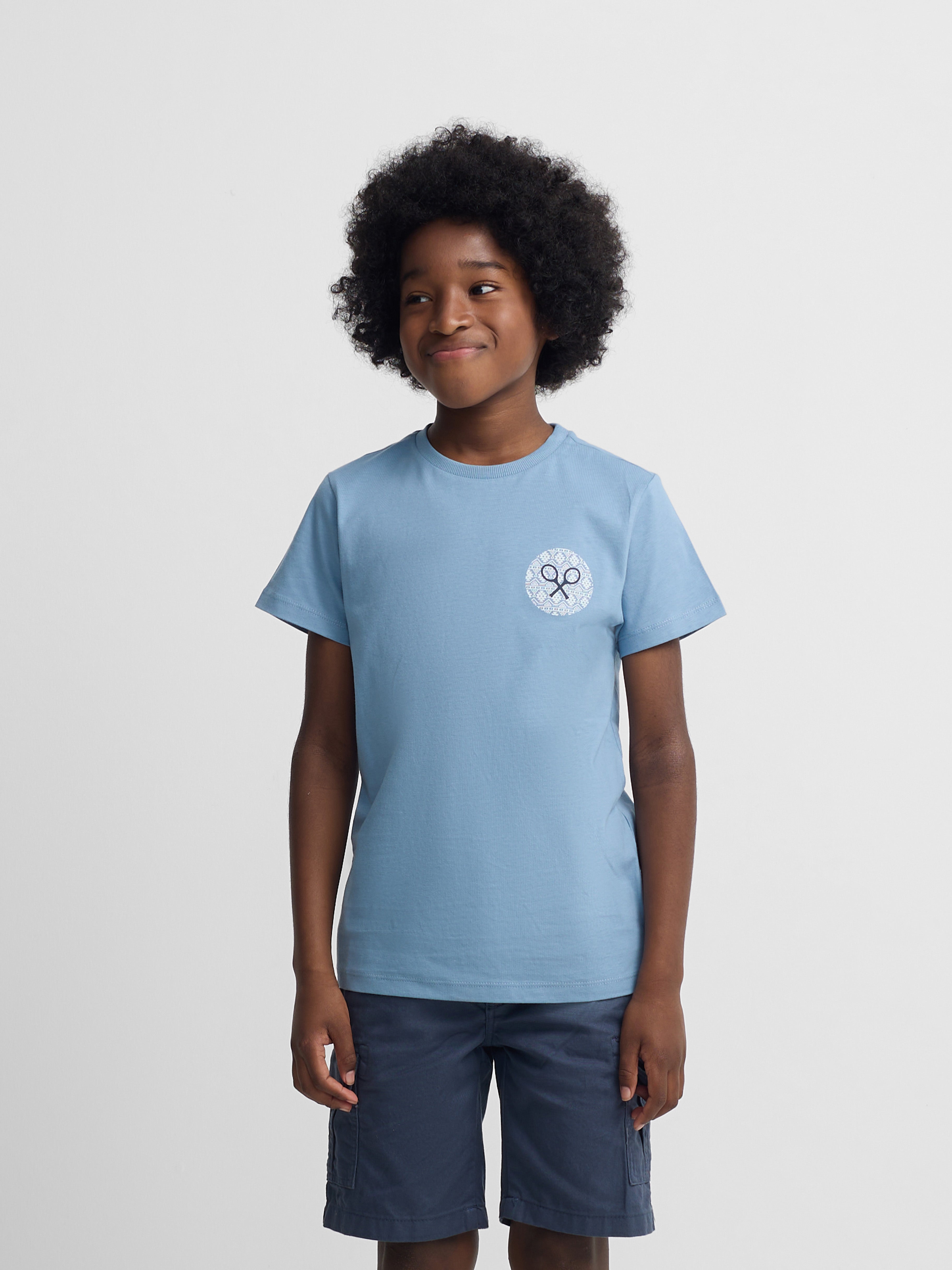 Camisola kids raquete étnica azul-marinho