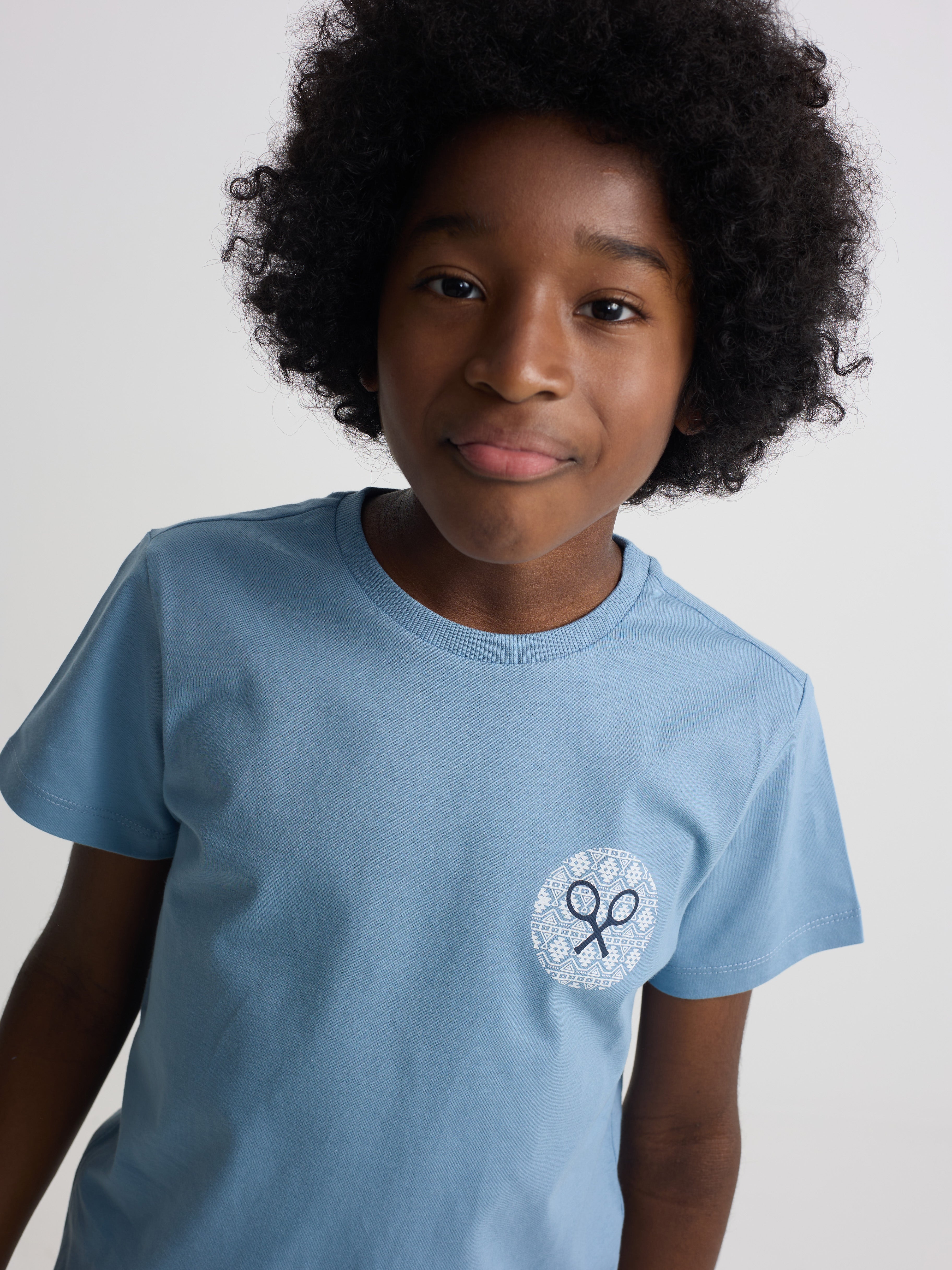 Camisola kids raquete étnica azul-marinho