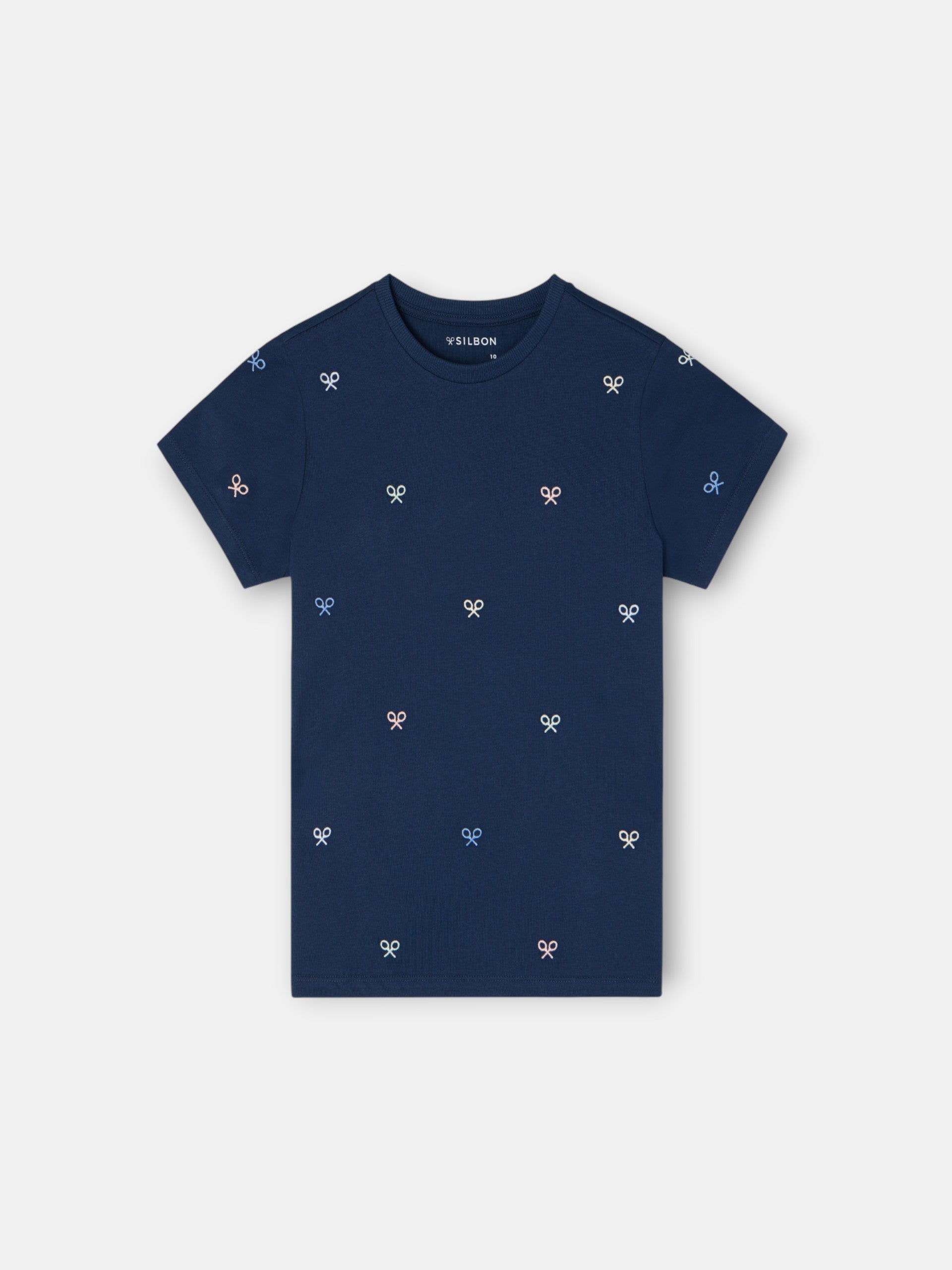 Kids multiracket t-shirt in navy blue colors