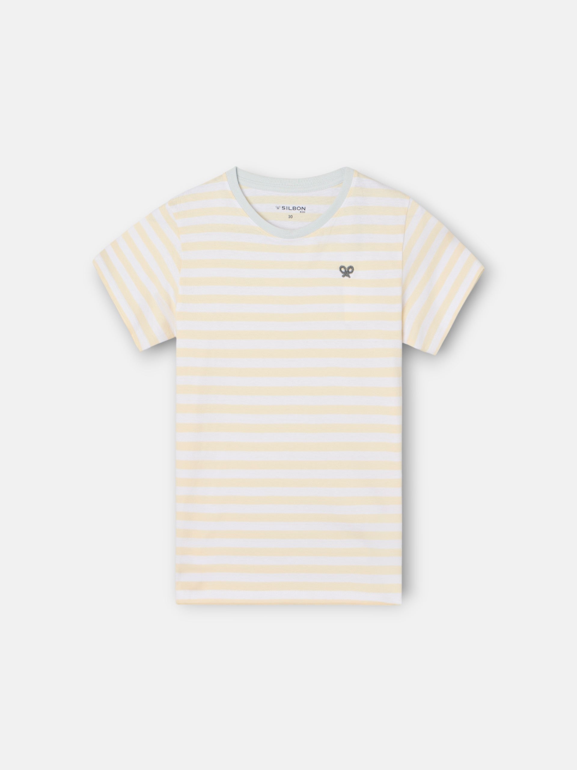 Camiseta kids ribete rayas finas amarillo