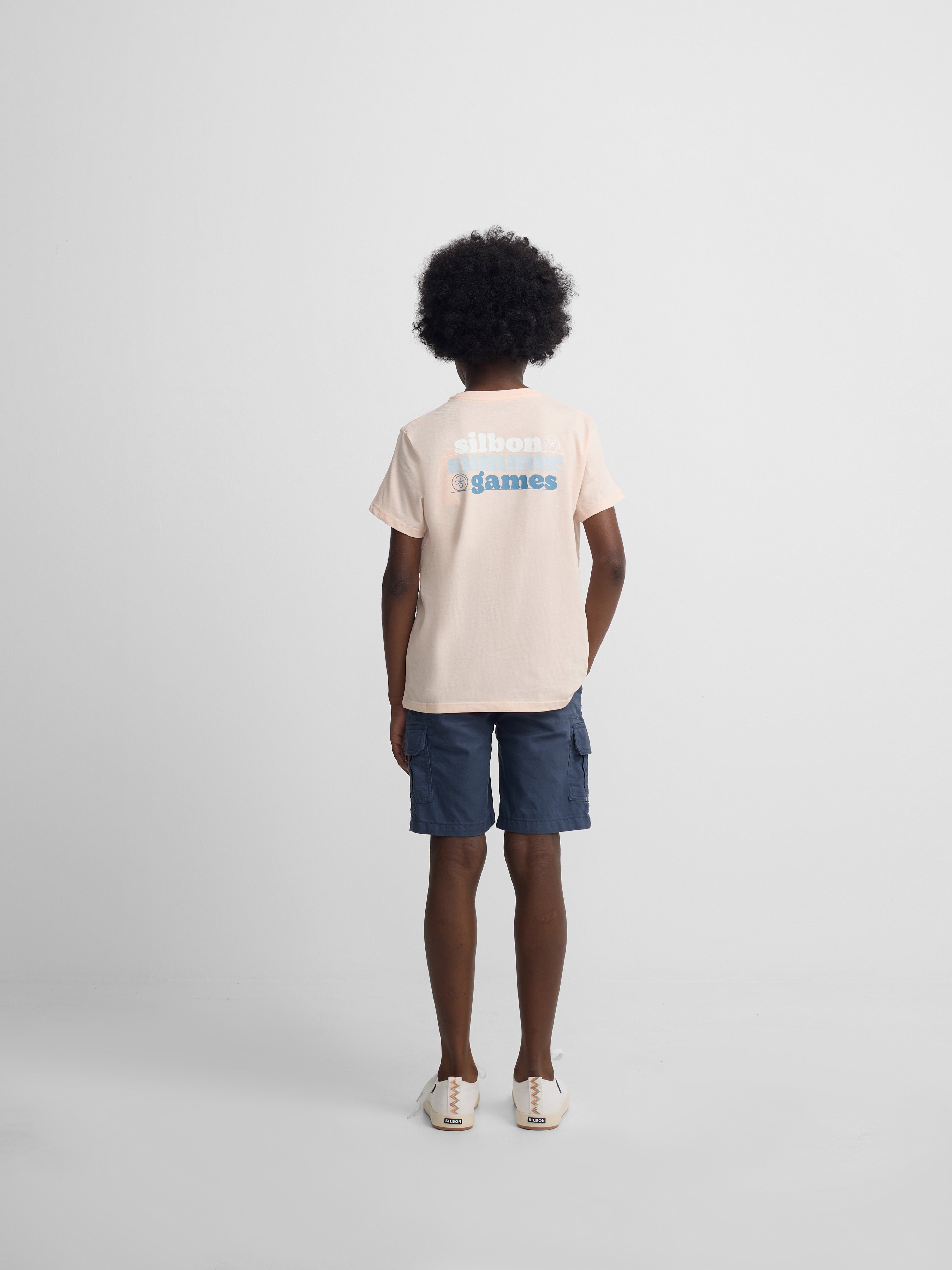 T-shirt kids summer games coral