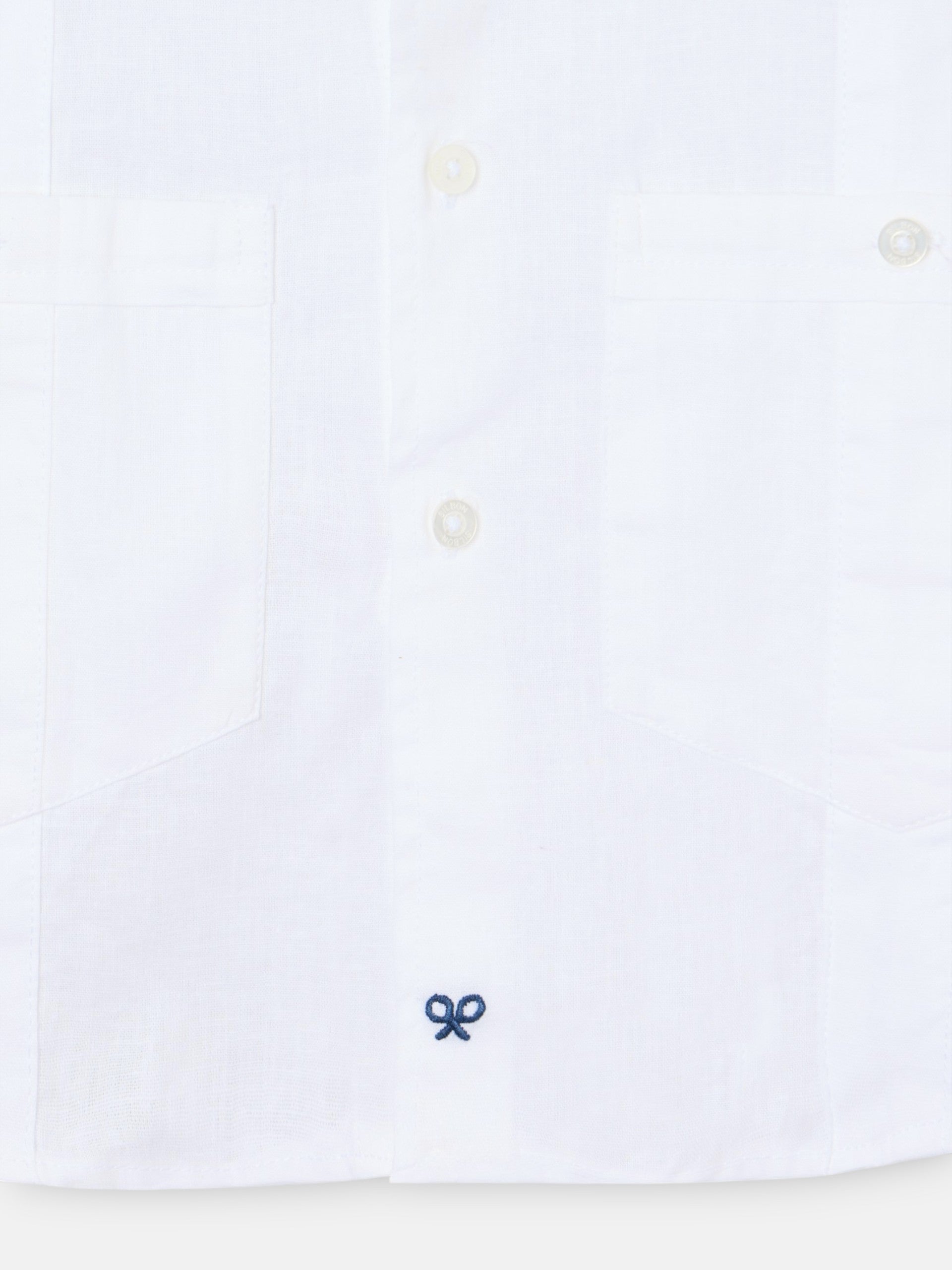 Guayabera sport enfant lin blanc