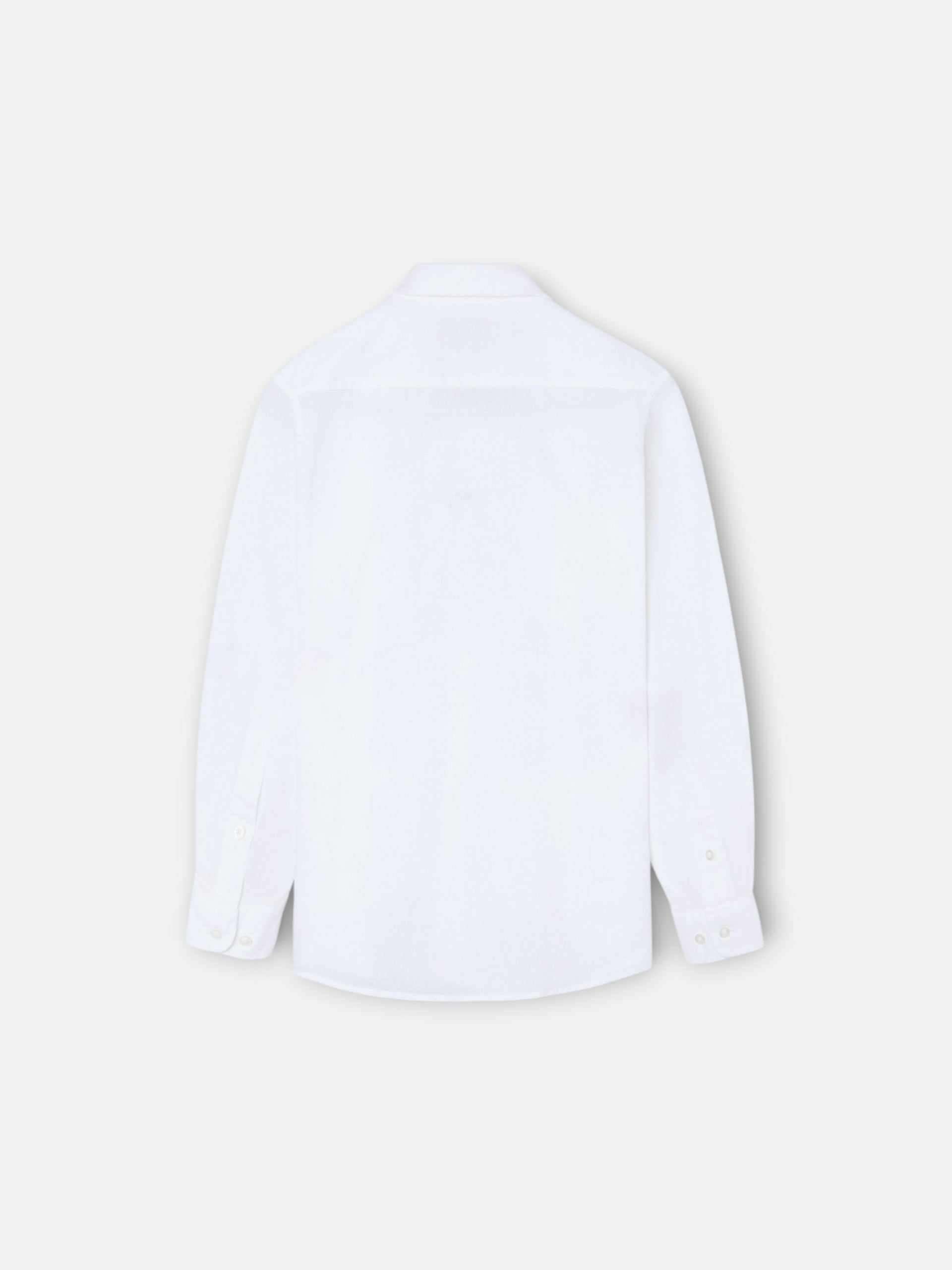 Guayabera sport enfant lin blanc