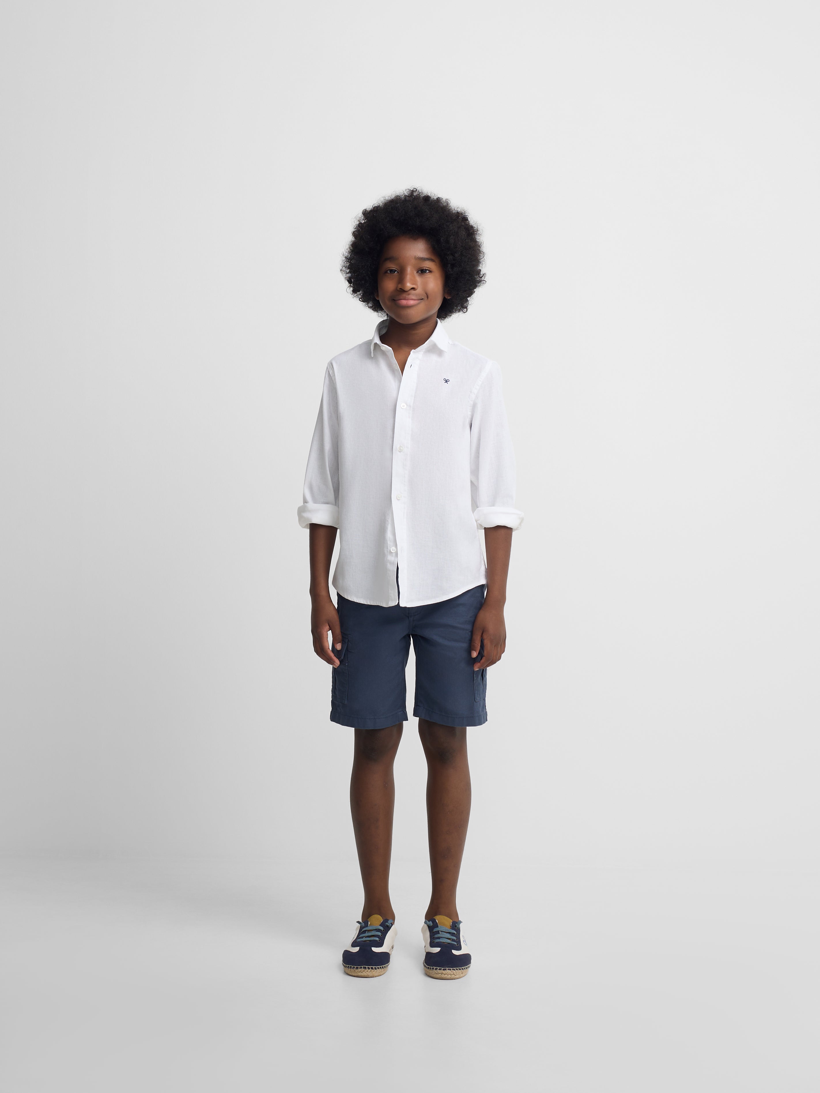 White linen kids' sport shirt