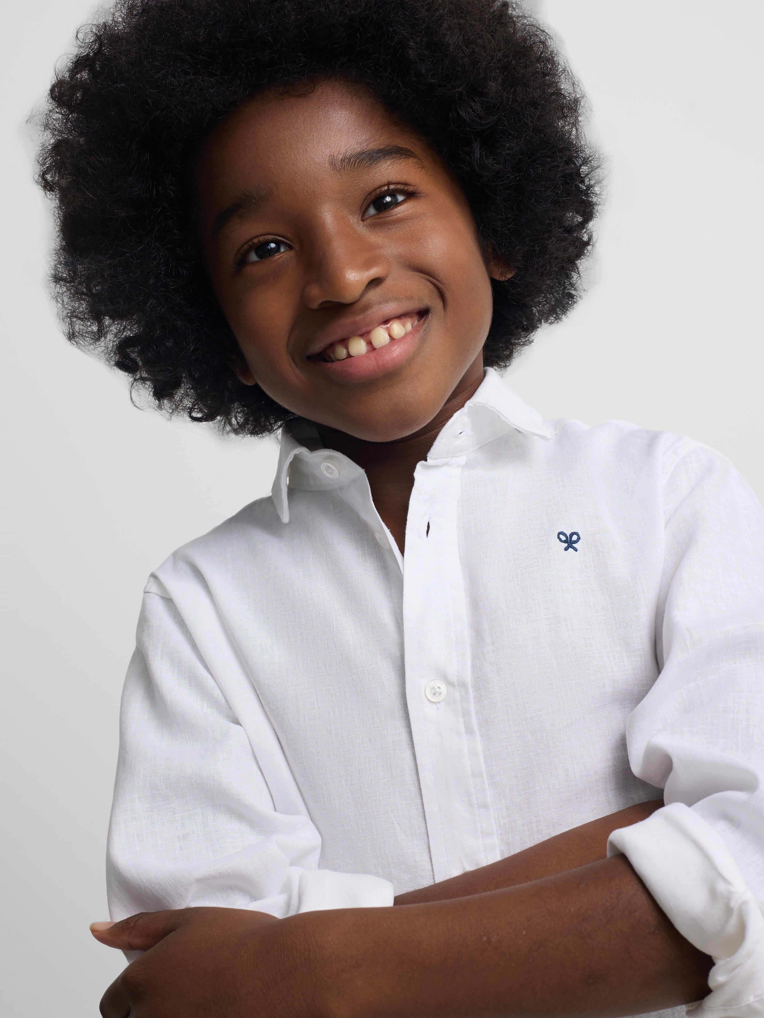 White linen kids' sport shirt