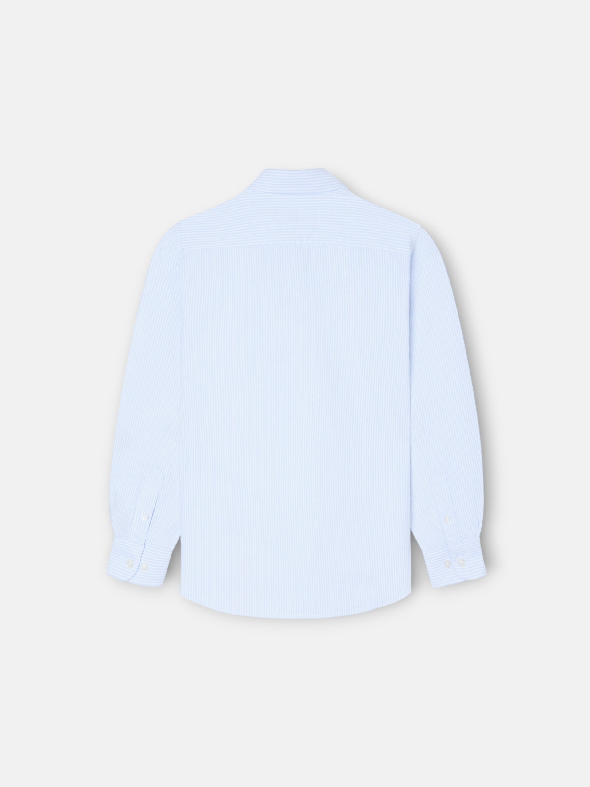 Kids' sport polo with blue vertical stripes
