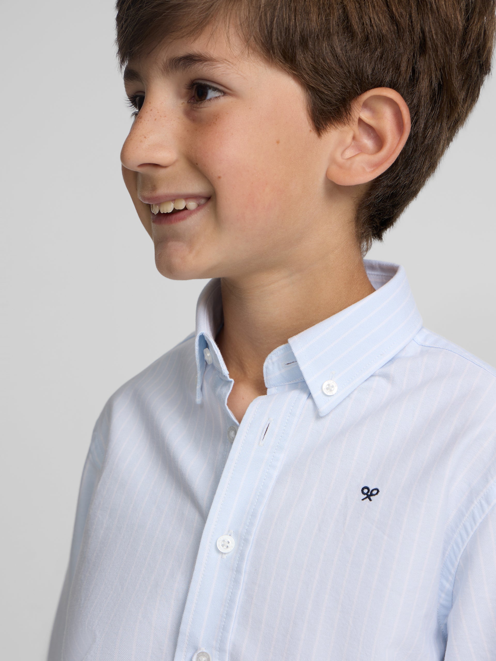 Camisa sport kids rayas anchas celeste