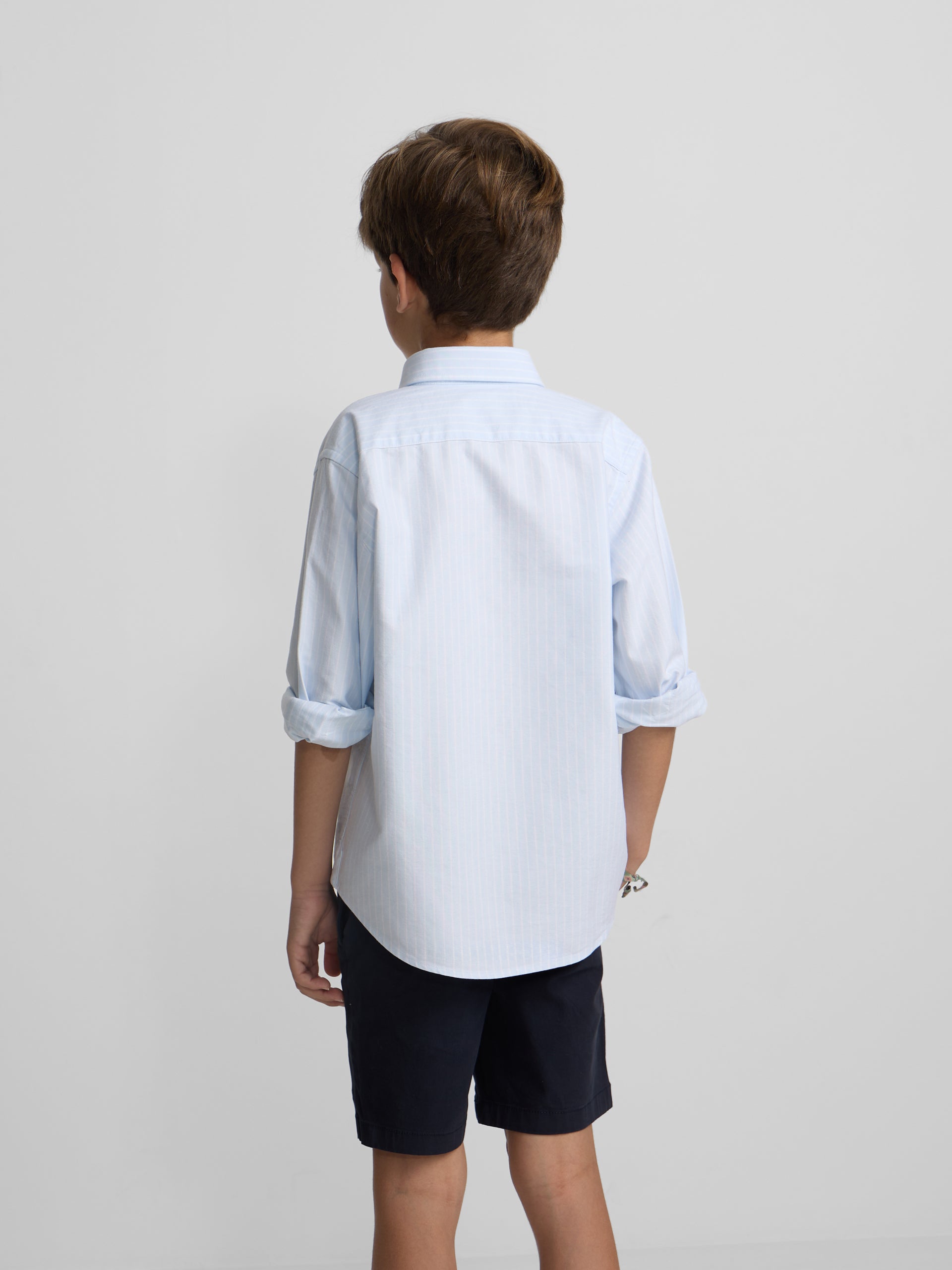 Camisa sport kids rayas anchas celeste
