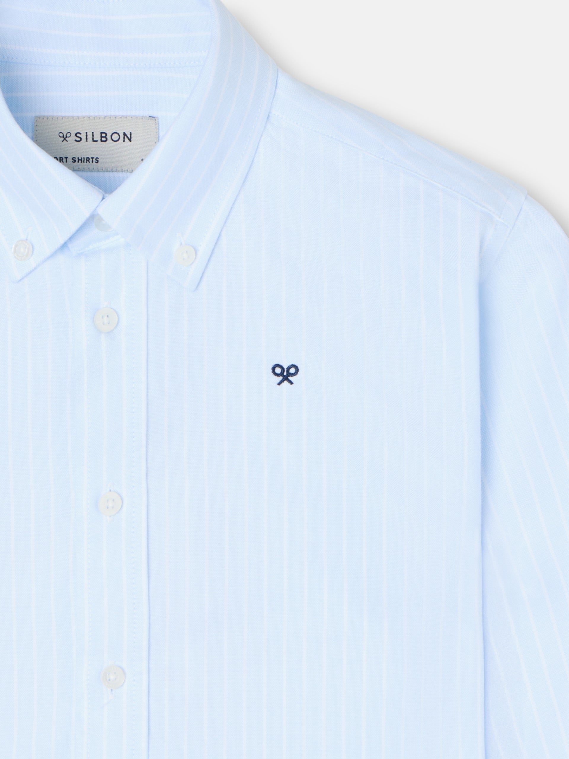 Camisa sport kids rayas anchas celeste