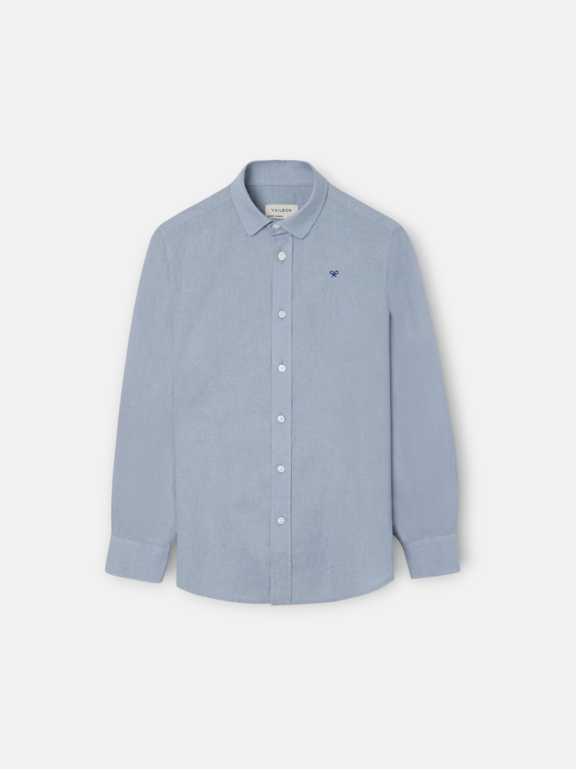 Blue linen sport shirt for kids