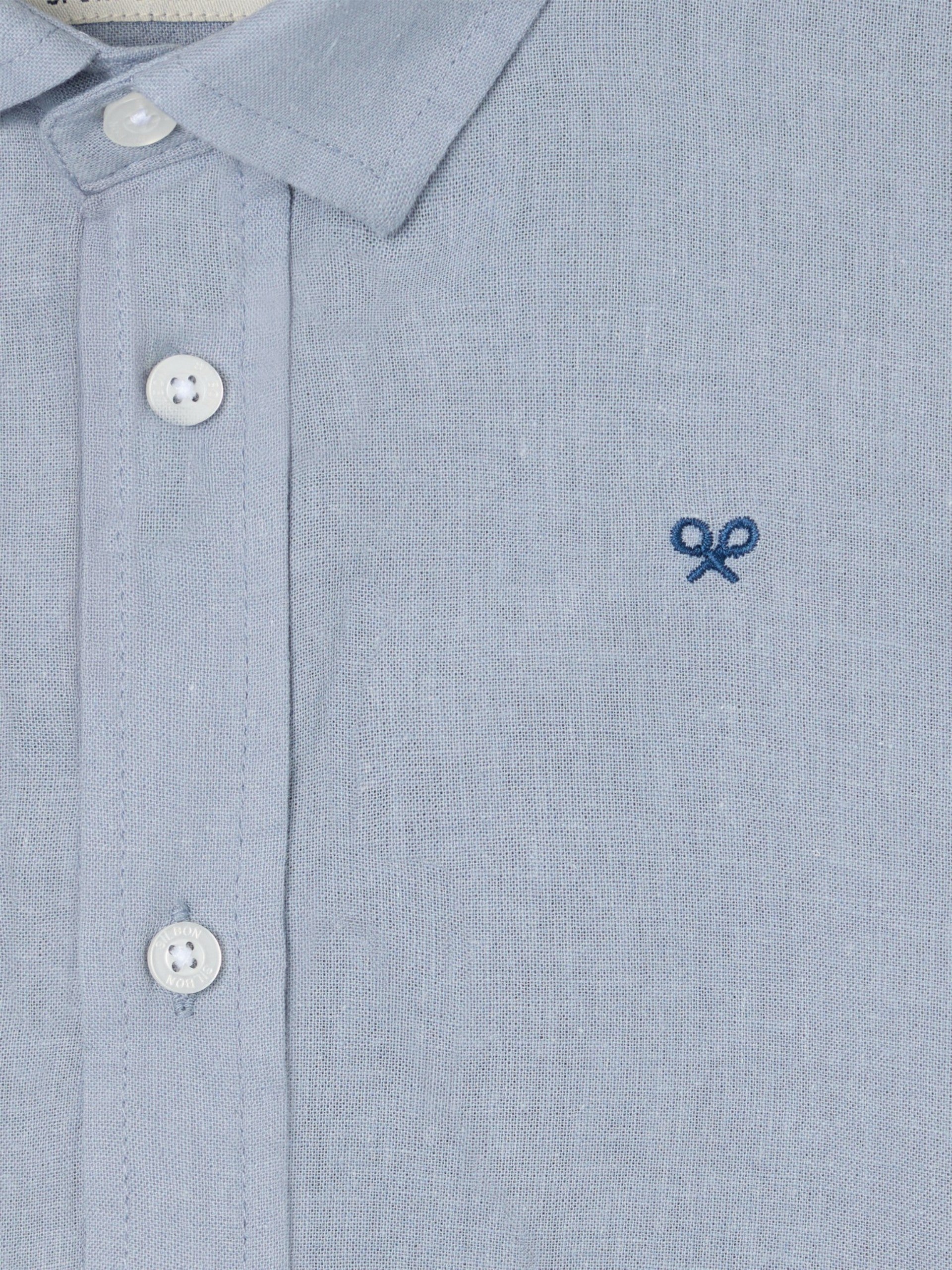 Blue linen sport shirt for kids