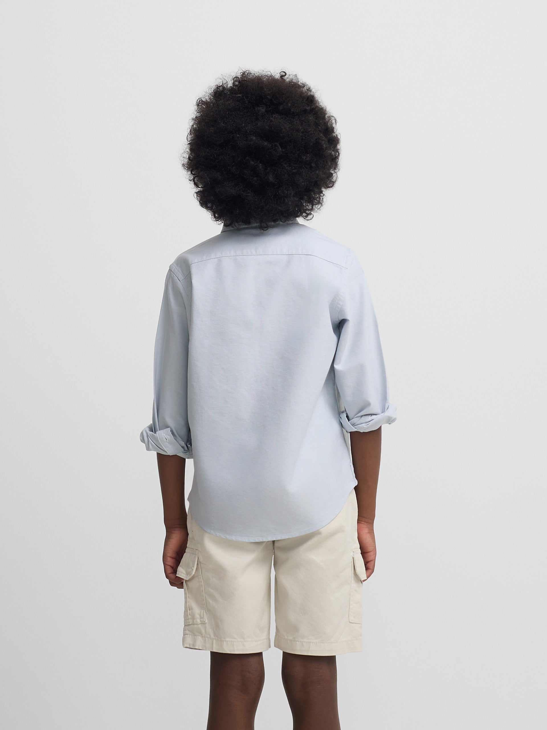 Camisa sport criança oxford verde
